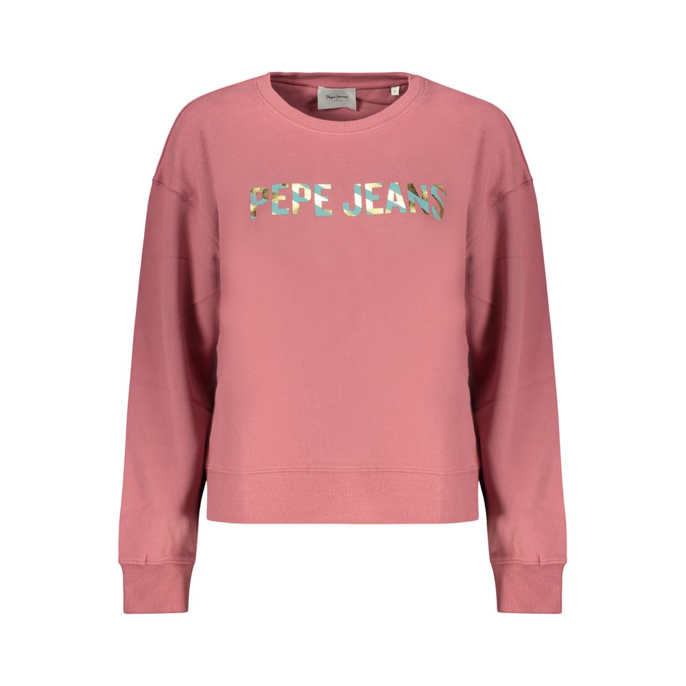 Sweatshirt by Pepe Jeans for women in cotton polyester natural, pink & print features an magnificent silhouette, showcasing a sophisticated crew neckline and detail for a truly magnificent finish.