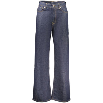 Jeans by Pepe Jeans for women in stretch denim cotton blue & signature presents a refined pantology silhouette, artfully defined by a refined pantology straight-leg, long, and a sophisticated high rise.