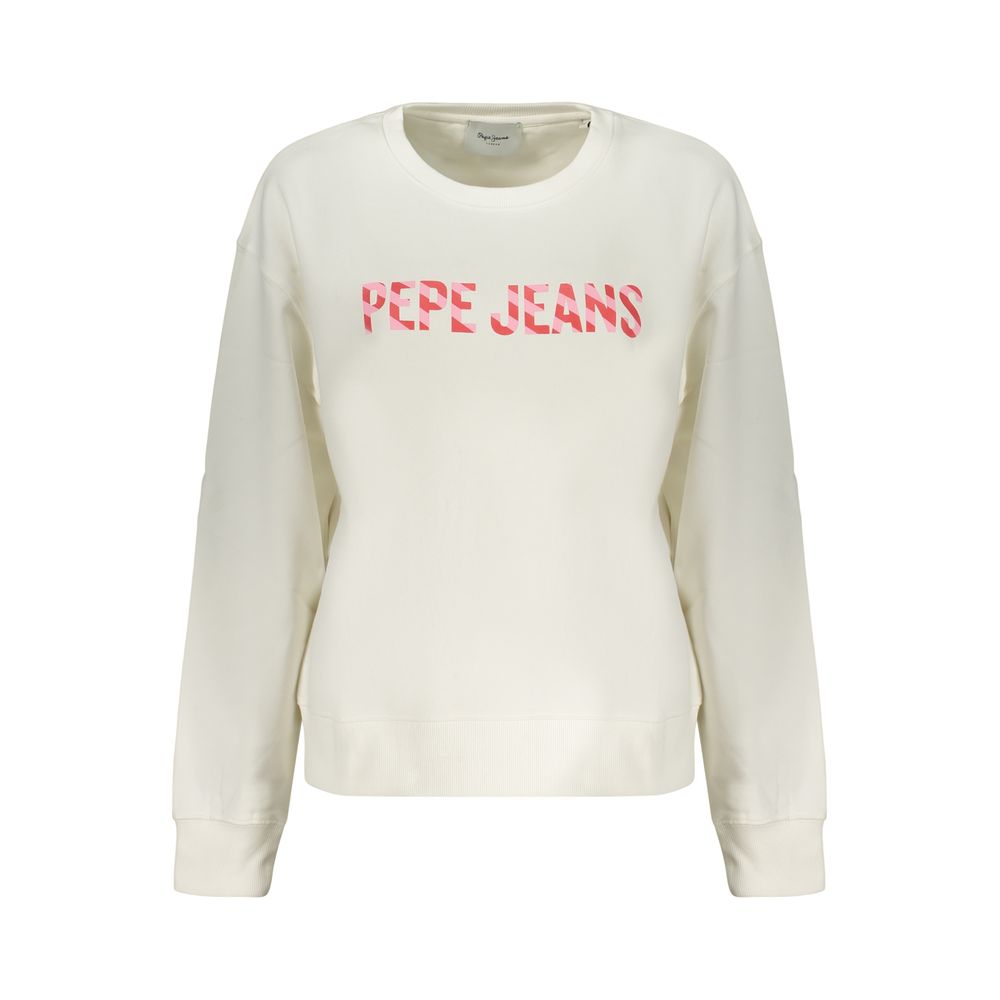 Sweatshirt by Pepe Jeans for women in cotton polyester white & print presents a smart casual silhouette, featuring a smart casual crew neckline and for a sophisticated look.