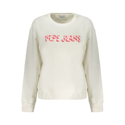 Sweatshirt by Pepe Jeans for women in cotton polyester white & print presents a smart casual silhouette, featuring a smart casual crew neckline and for a sophisticated look.