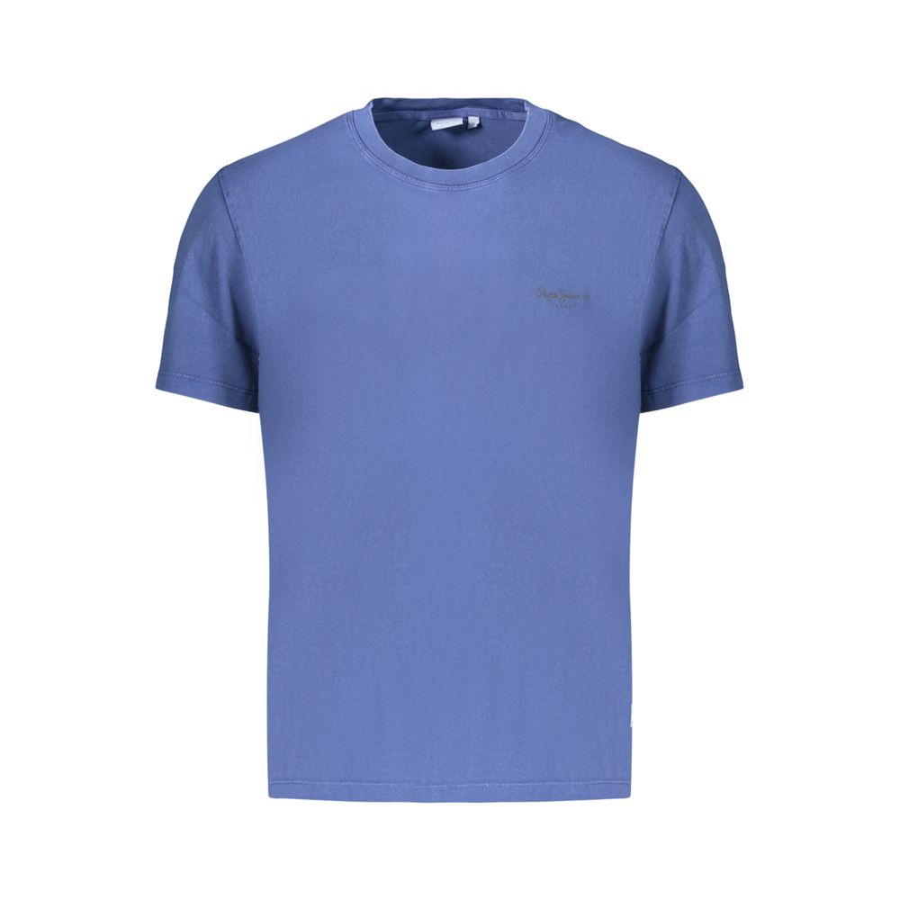 T-Shirt by Pepe Jeans for men in cotton blue & print showcases a chic silhouette, artfully detailed with a chic crew neckline and for a chic finish.