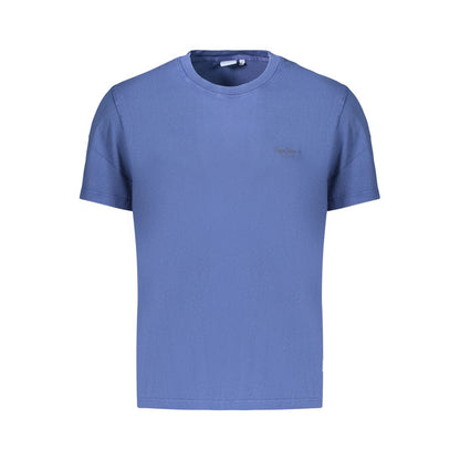 T-Shirt by Pepe Jeans for men in cotton blue & print showcases a chic silhouette, artfully detailed with a chic crew neckline and for a chic finish.