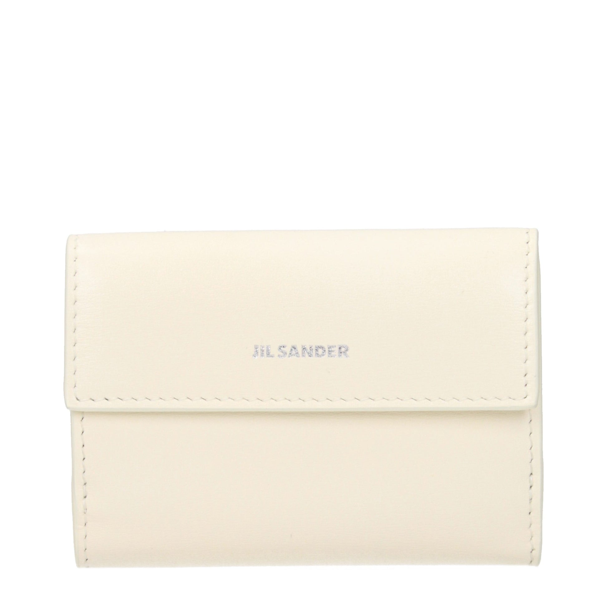 Wallet by Jil Sander for women in leather white showcases a discerning silhouette, artfully capturing the essence of Leather Wallet with its functional .