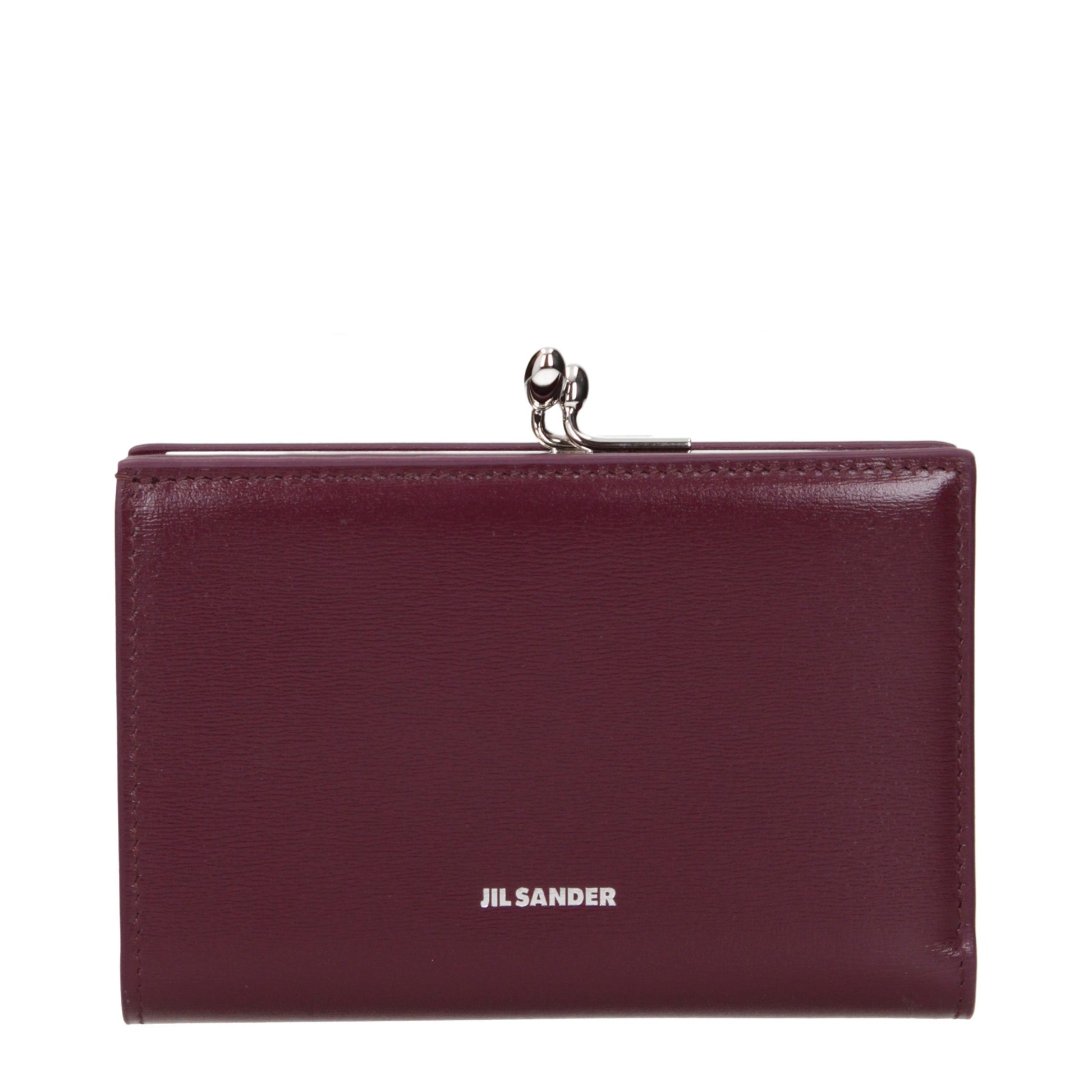 Wallet by Jil Sander for women in leather red presents a architectural silhouette from the Leather Wallet collection, showcasing architectural for a architectural finish.
