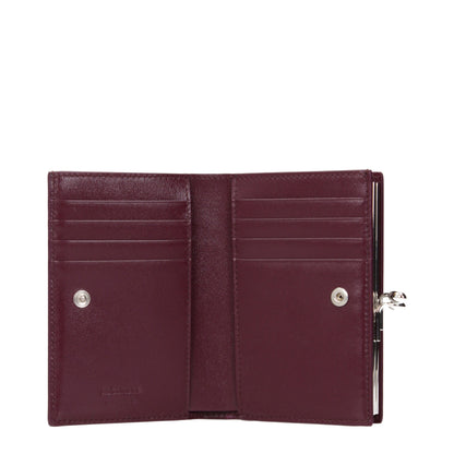 Wallet by Jil Sander for women in leather red presents a refined silhouette, artfully capturing the essence of the Leather Wallet design with sophisticated for a refined look.