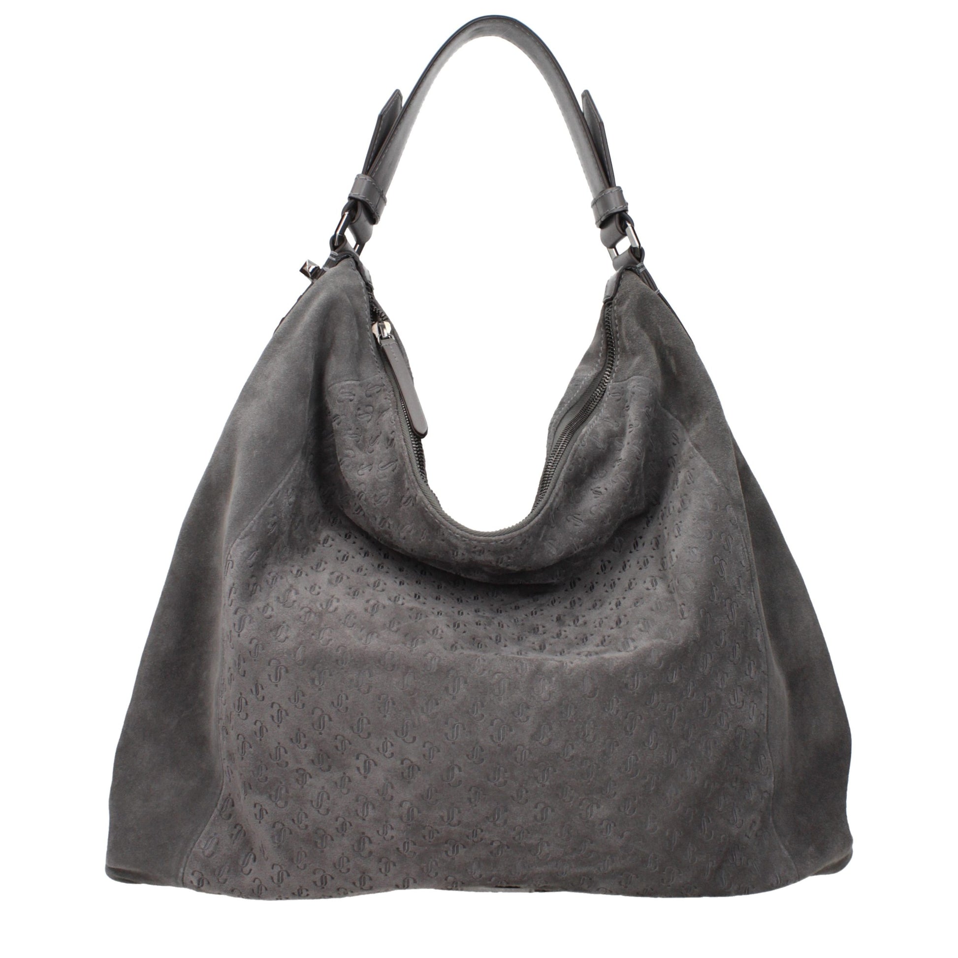 Shoulder Bag by Jimmy Choo for women in suede leather gray features a effortless chic silhouette with a secure , ample , and versatile shoulder-strap for a effortless chic finish.
