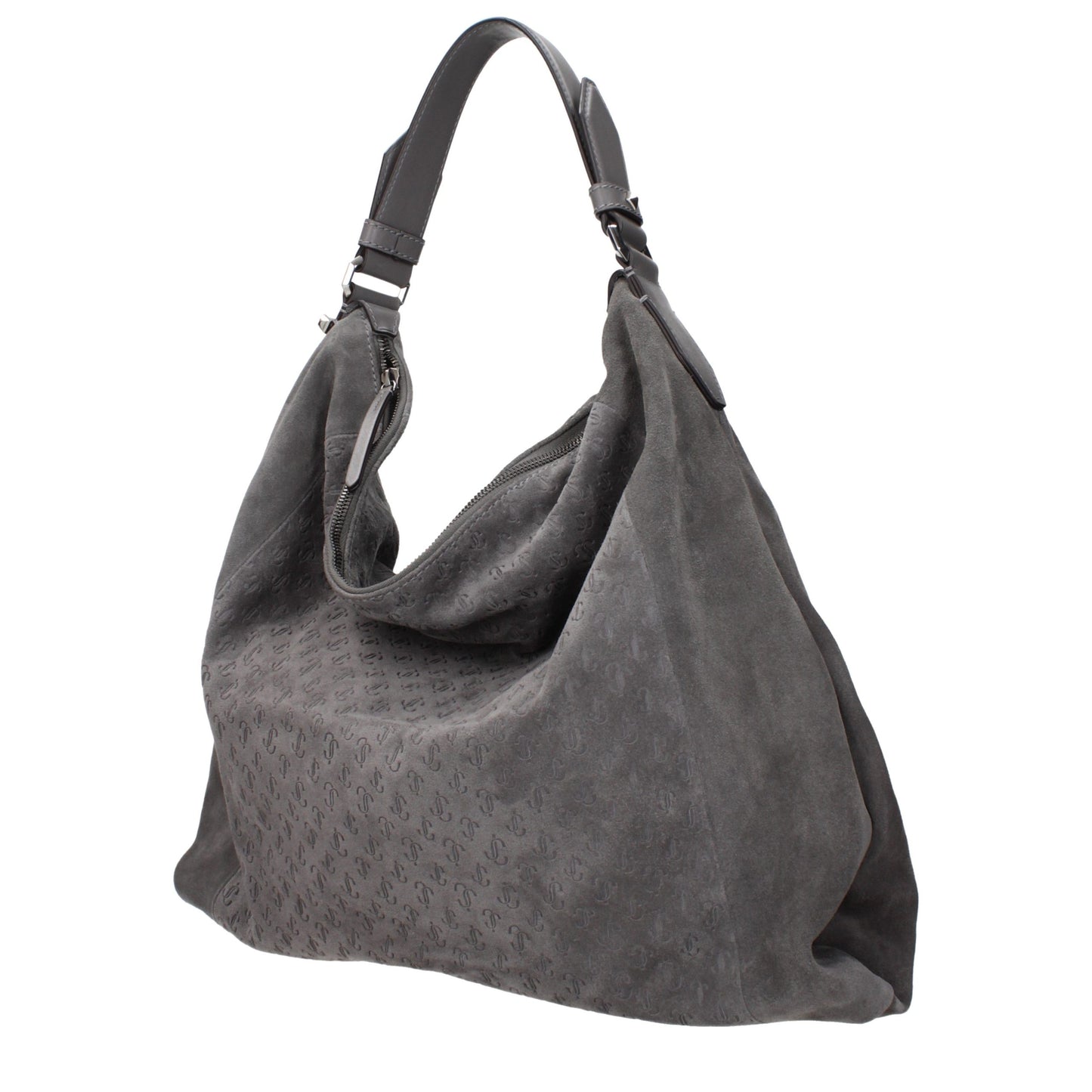 Shoulder Bag by Jimmy Choo for women in suede leather gray features an effortlessly chic silhouette with a secure , ample , and versatile shoulder-strap for effortlessly chic everyday luxury.