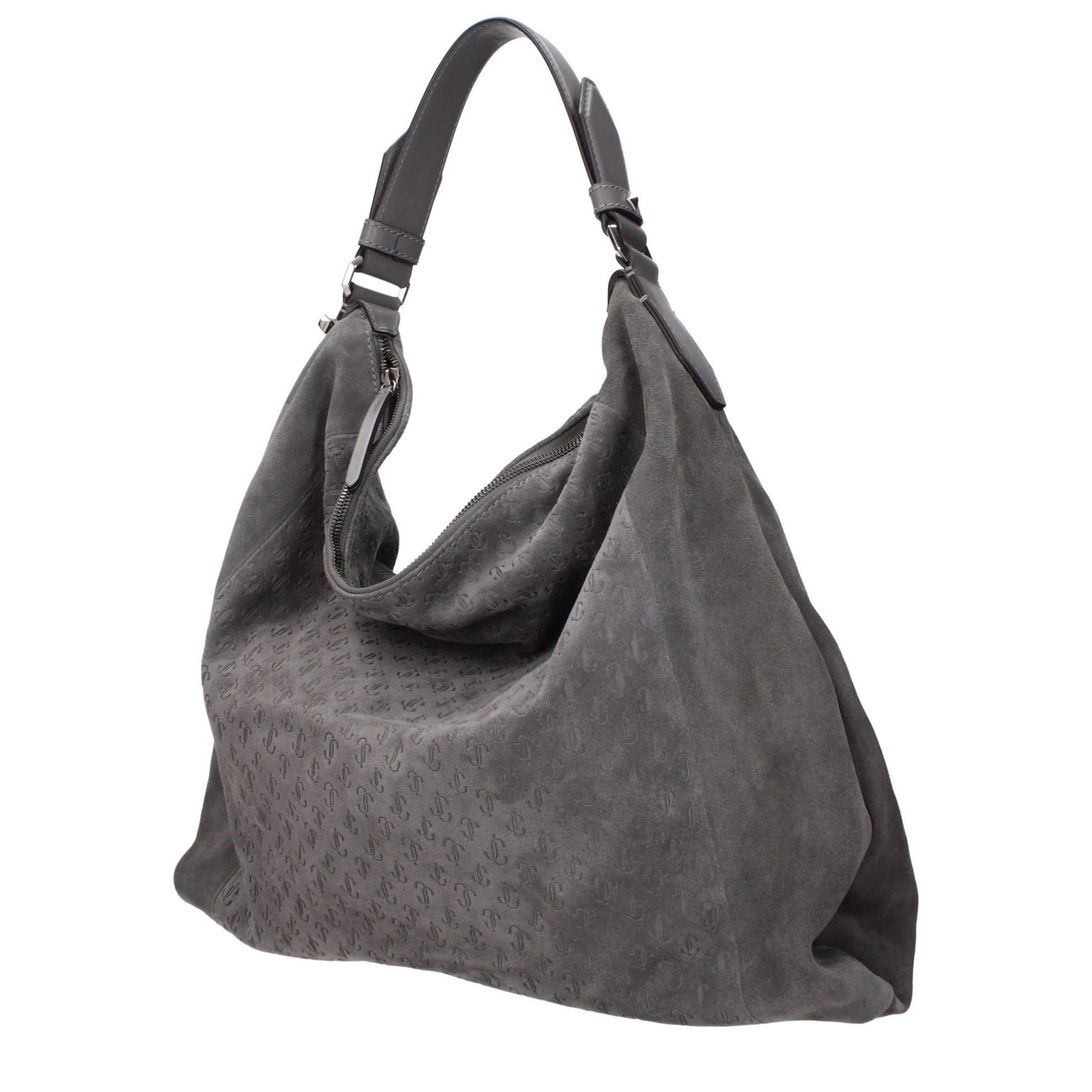 Shoulder Bag by Jimmy Choo for women in suede leather gray features an effortlessly chic silhouette with a secure , ample , and versatile shoulder-strap for effortlessly chic everyday luxury.