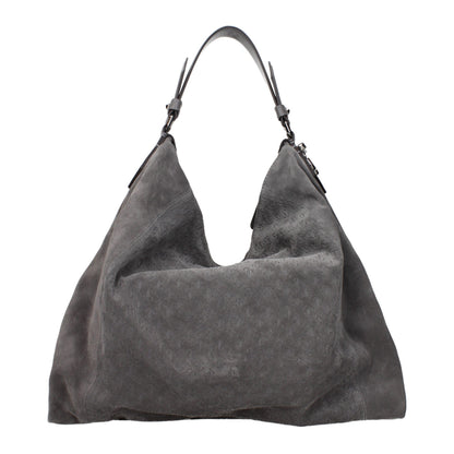 Shoulder Bag by Jimmy Choo for women in suede leather gray presents a versatile silhouette, showcasing a secure and versatile with versatile shoulder-strap for a sophisticated look.