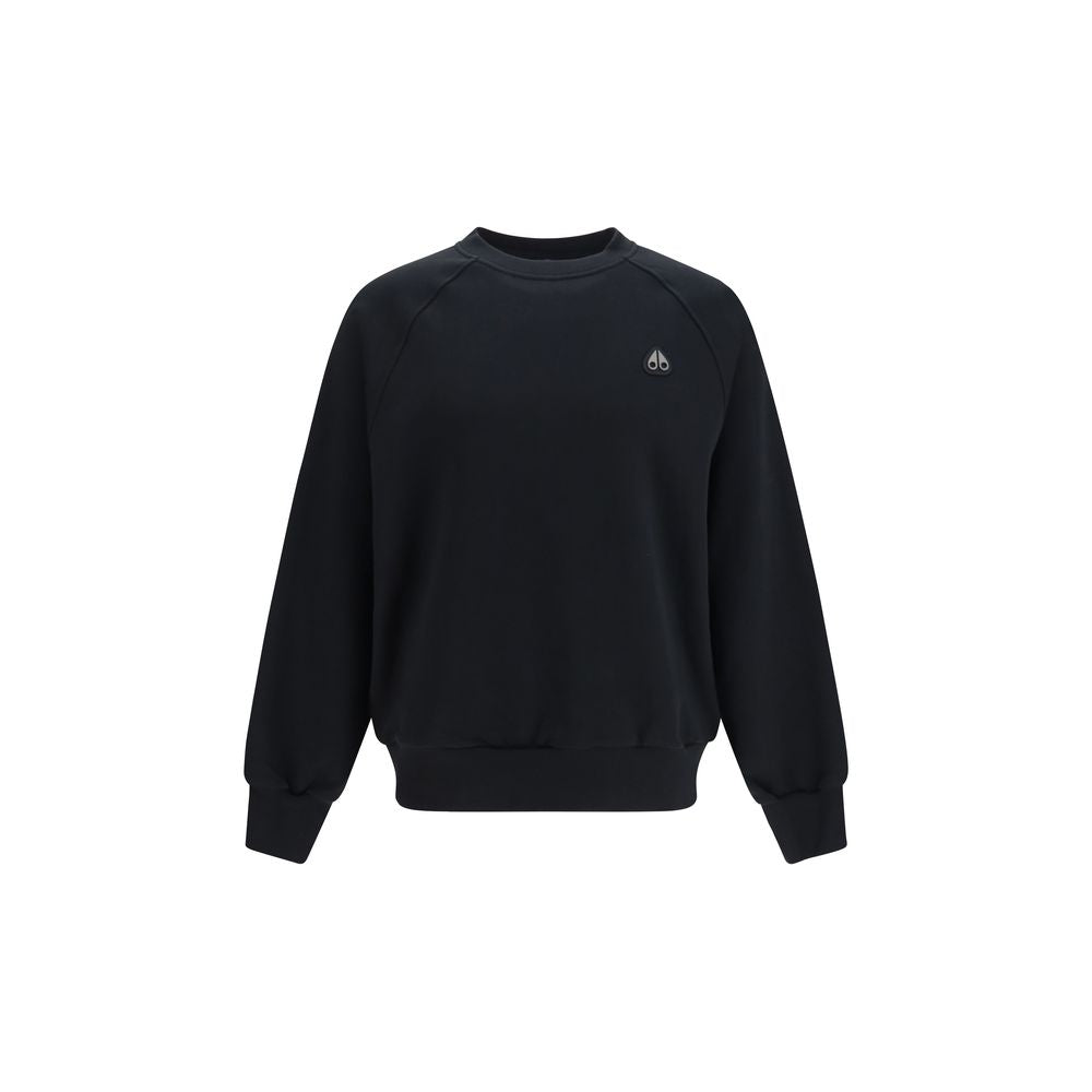 Sweatshirt by Moose Knuckles for men in cotton polyester black features an enviable silhouette, showcasing a premium and refined crew neckline for a truly enviable finish.