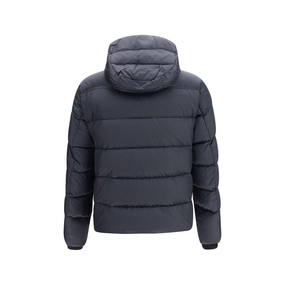 MooRER Men's Down Goose Padded Polyamide & Goose-Down Hooded Puffer Jacket - Blue