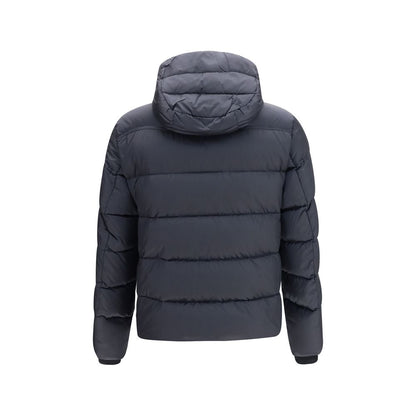MooRER Men's Down Goose Padded Polyamide & Goose-Down Hooded Puffer Jacket - Blue