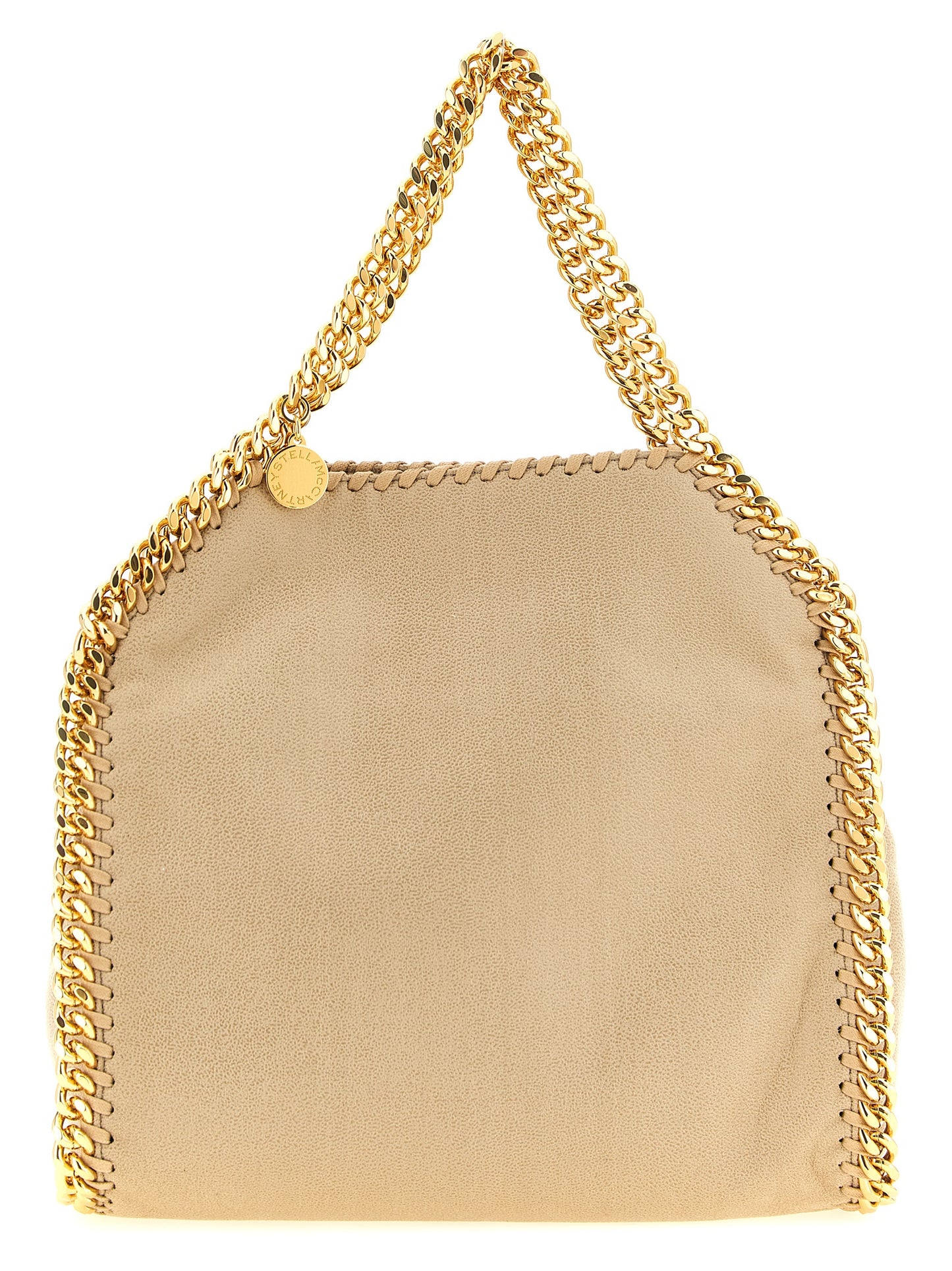 Mini Shoulder Bag by Stella McCartney for women in polyester leather beige & signature presents a versatile silhouette, showcasing a secure and versatile with versatile shoulder-strap & handle for a sophisticated look.
