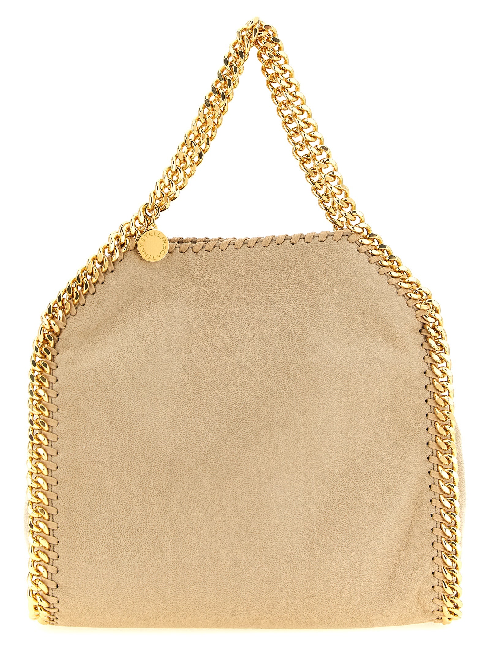 Mini Shoulder Bag by Stella McCartney for women in polyester leather beige & signature presents a versatile silhouette, showcasing a secure and versatile with versatile shoulder-strap & handle for a sophisticated look.