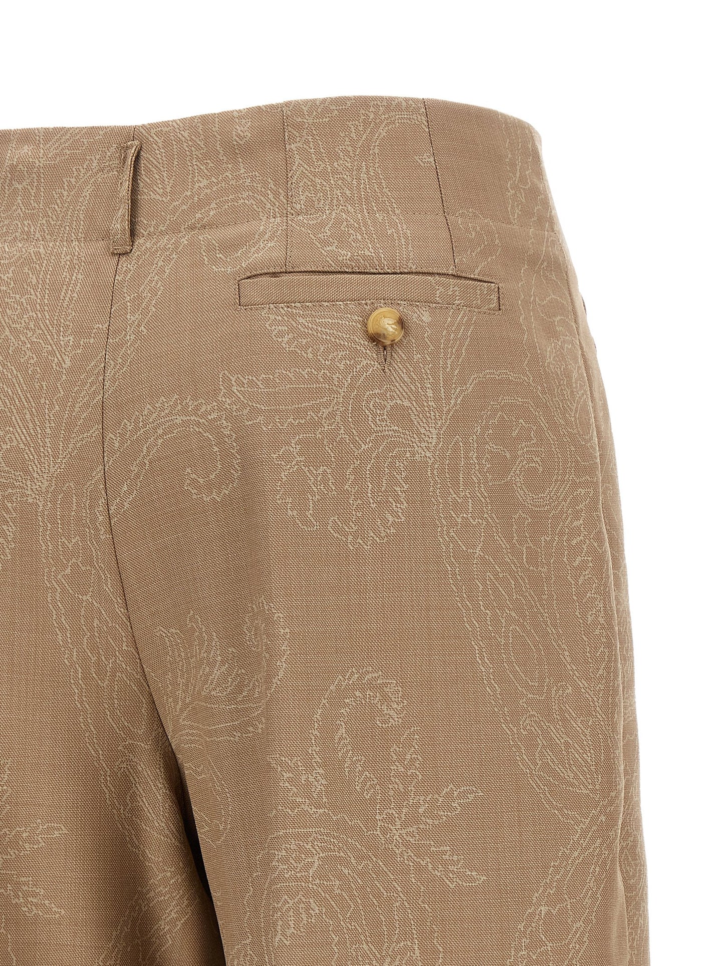 Trousers by Etro for women in wool beige, horn, patterned, paisley & jacquard features an on trend silhouette, showcasing a sophisticated straight-leg with a long and for an on trend finish.