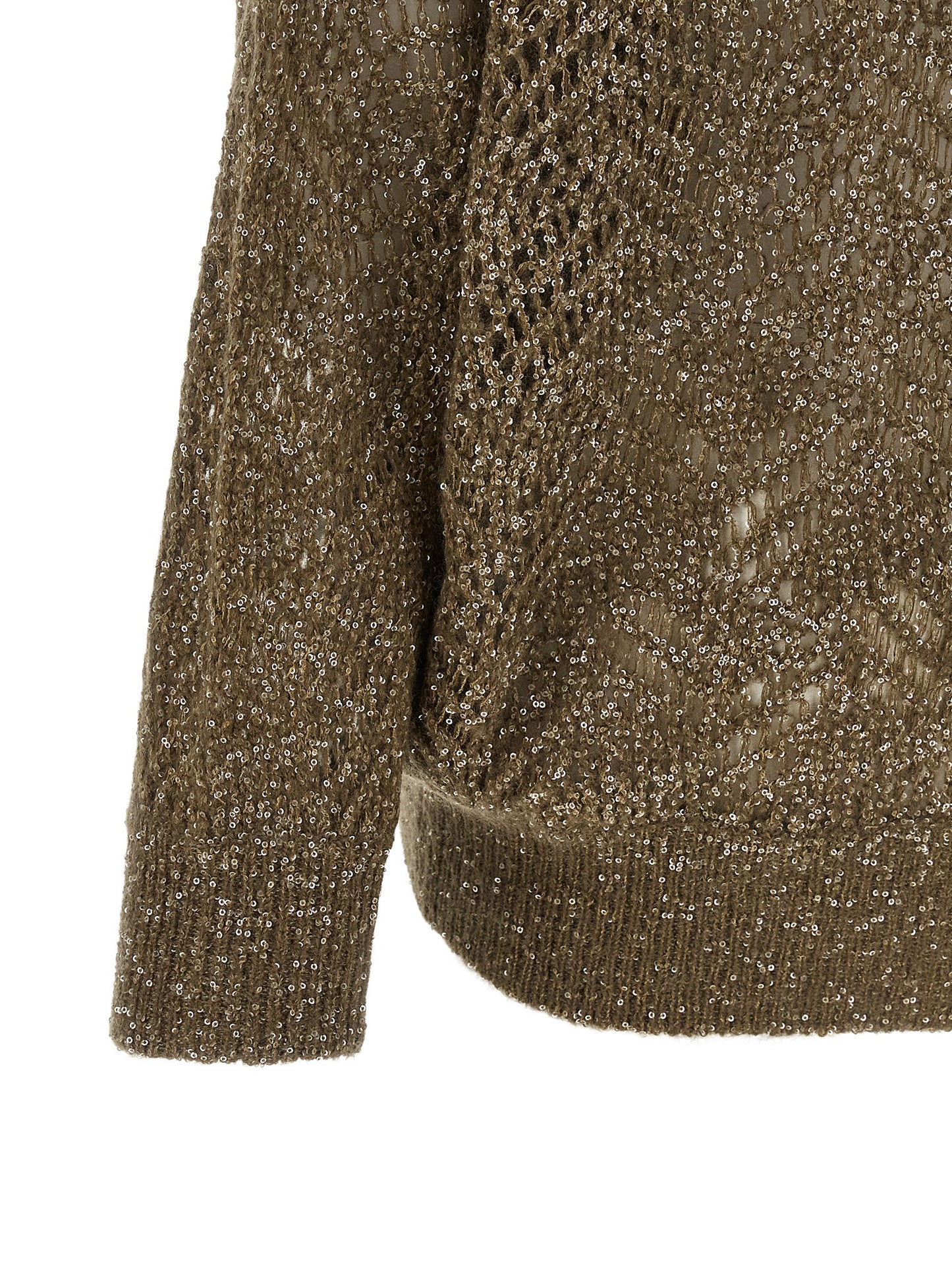 Cardigan by Brunello Cucinelli for women in mohair polyamide polyester leather & sequins brown features an crisp silhouette, showcasing a sophisticated and detail for a truly crisp finish.