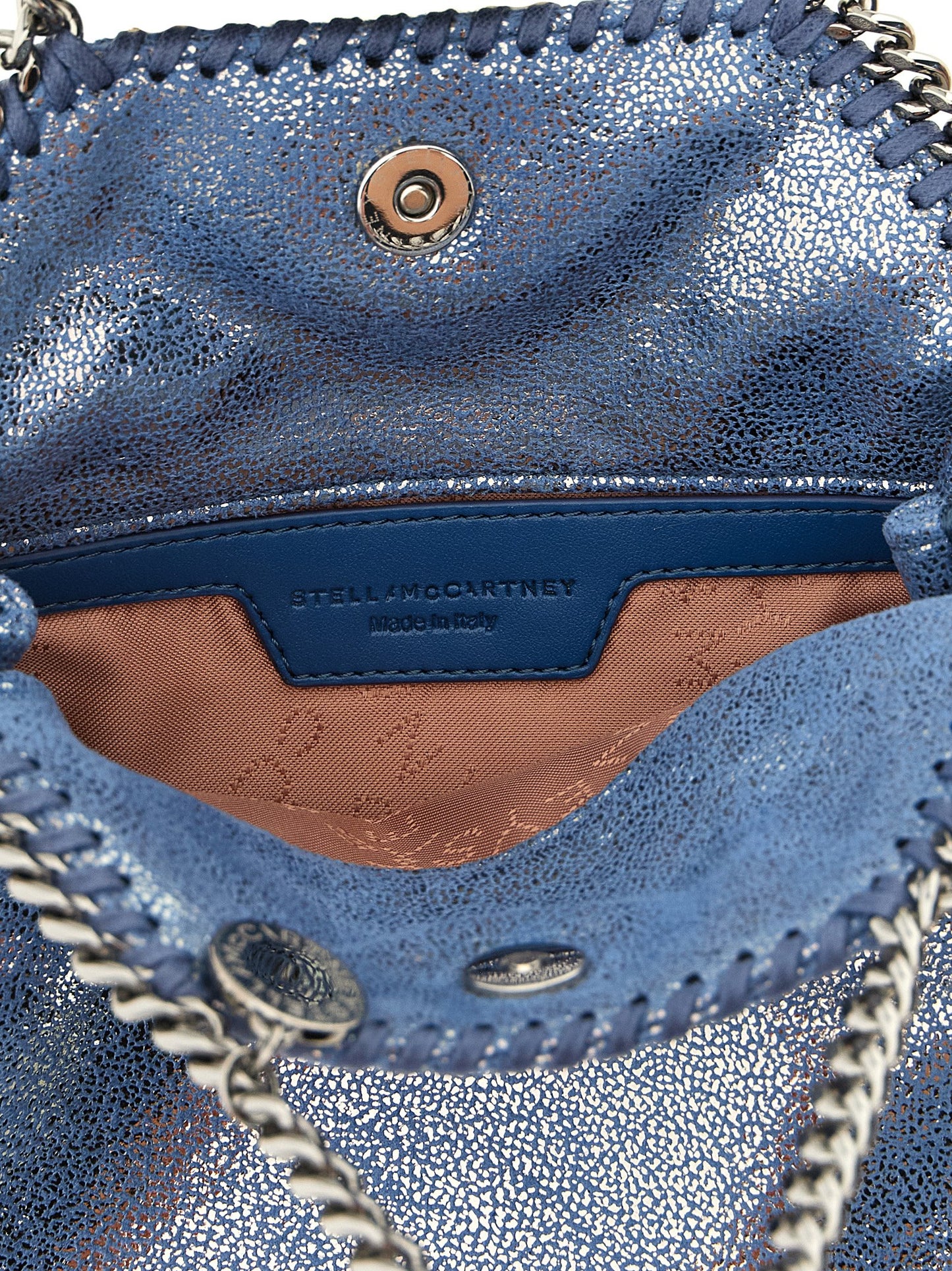 Compact Handbag by Stella McCartney for women in polyester light-blue & signature features an refined silhouette, showcasing a secure , ample , and versatile for a sophisticated refined aesthetic.