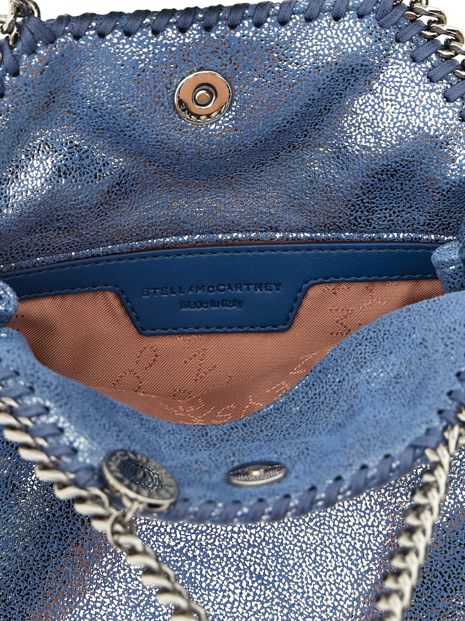Compact Handbag by Stella McCartney for women in polyester light-blue & signature features an refined silhouette, showcasing a secure , ample , and versatile for a sophisticated refined aesthetic.