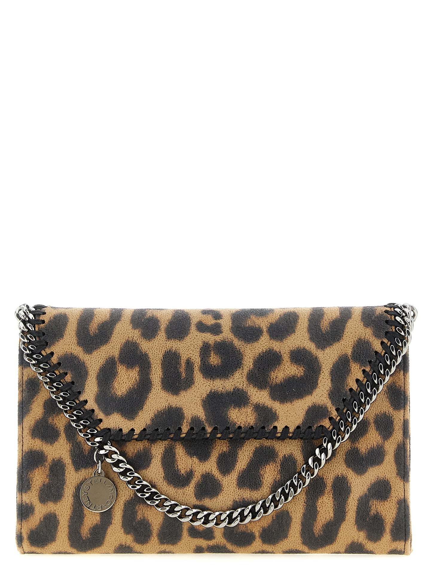 Clutch Handbag by Stella McCartney for women in polyester brown features a sculptural silhouette with a secure magnetic, ample , and versatile for a sculptural finish.
