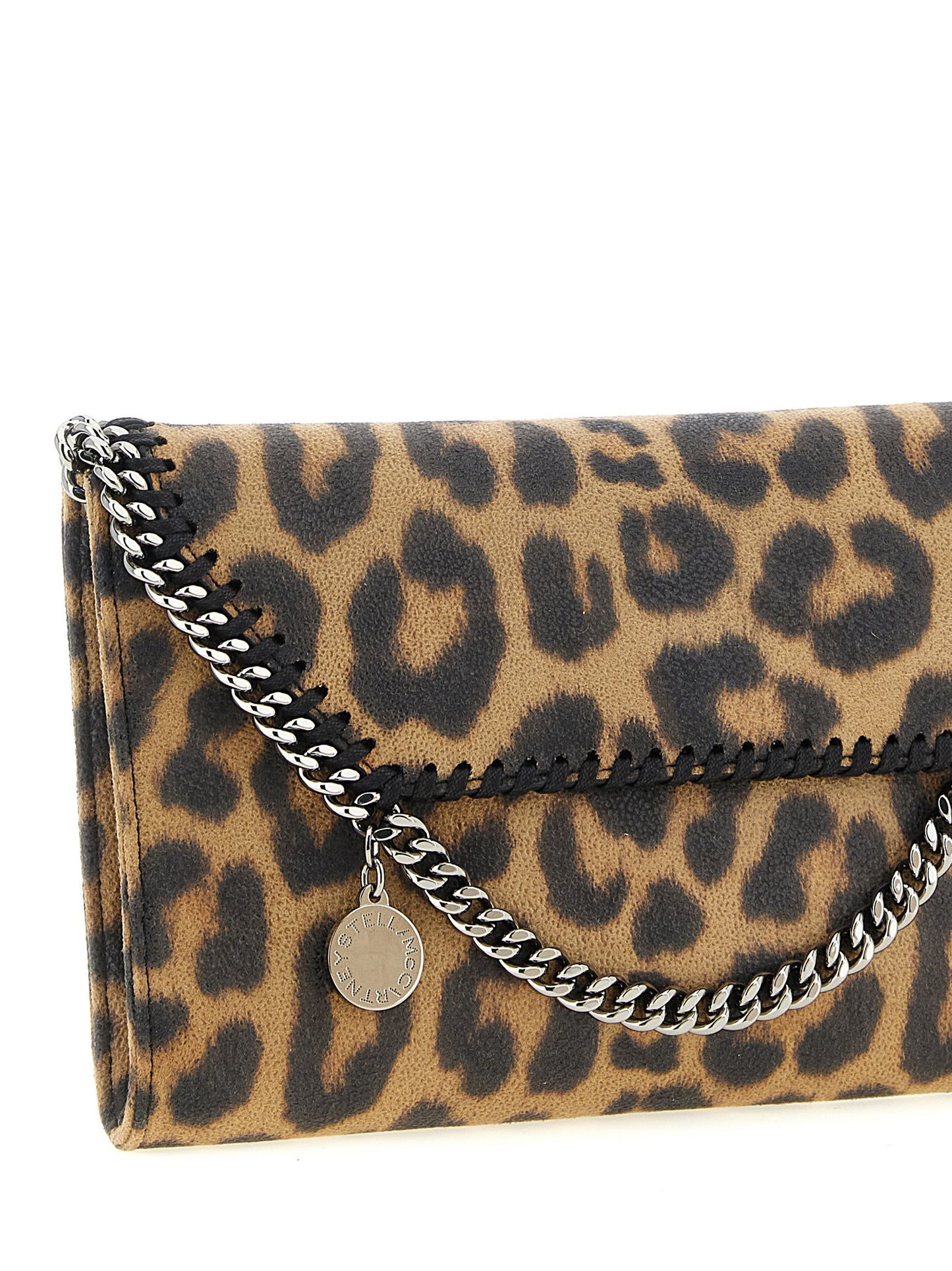 Clutch Handbag by Stella McCartney for women in polyester brown features a sculptural silhouette with a secure magnetic, ample , and versatile for a sculptural finish.