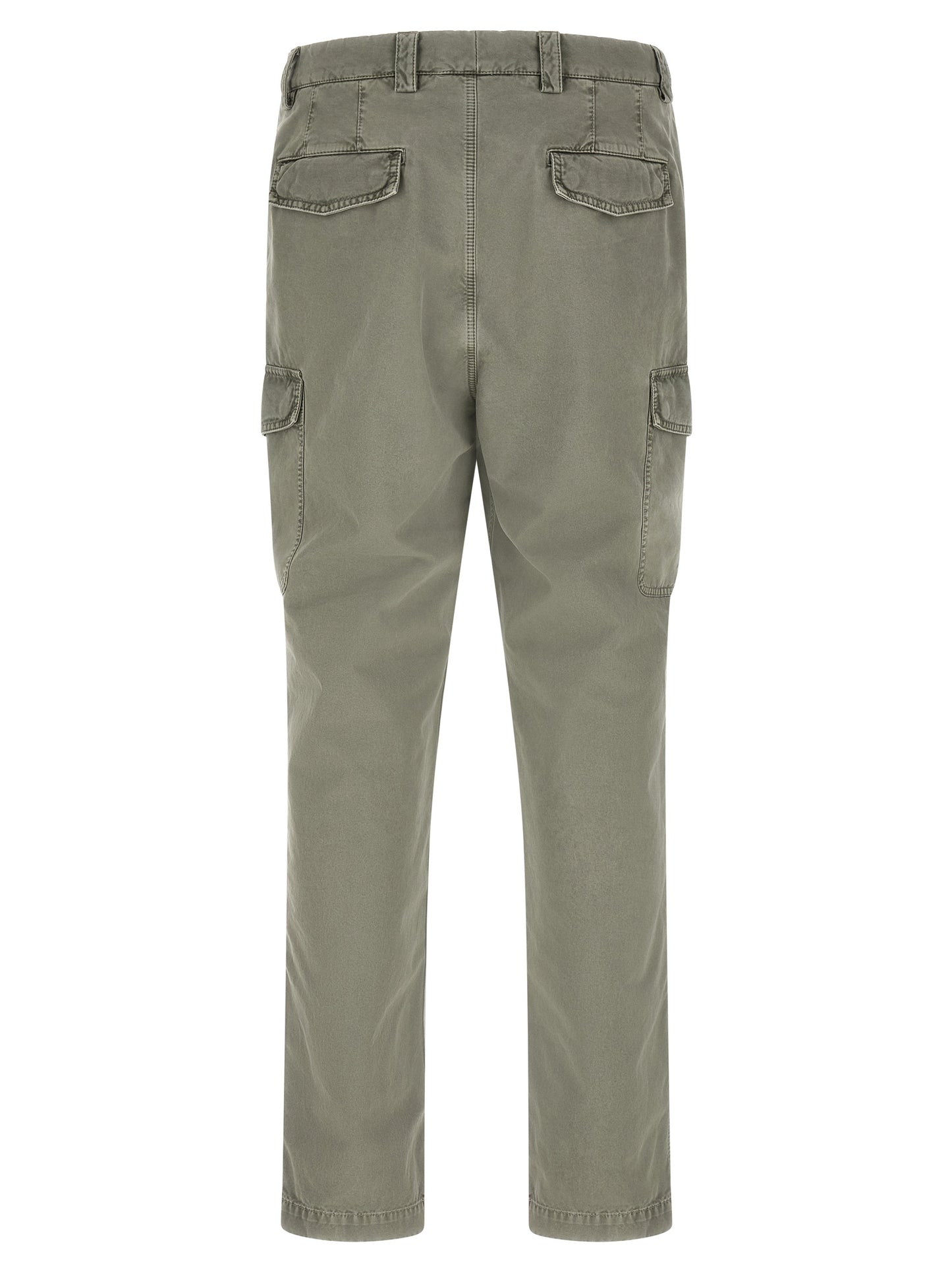 Cargo Pants by Brunello Cucinelli for men in cotton bicolour, gray & green features an smart casual and long, expertly tailored with a and smart casual utilitarian details for a sophisticated look.