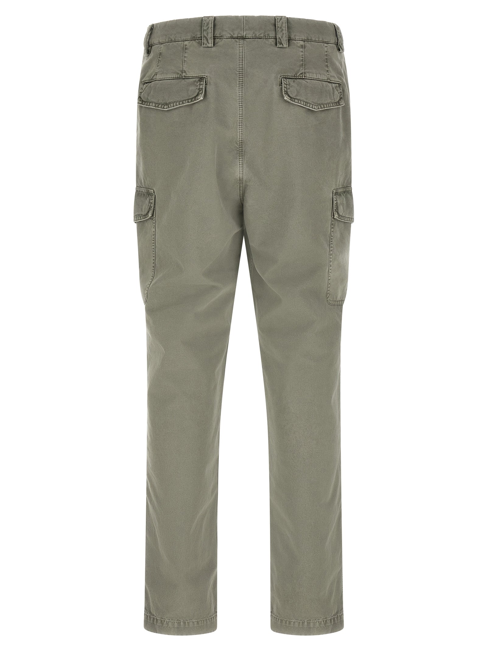 Cargo Pants by Brunello Cucinelli for men in cotton bicolour, gray & green features an smart casual and long, expertly tailored with a and smart casual utilitarian details for a sophisticated look.