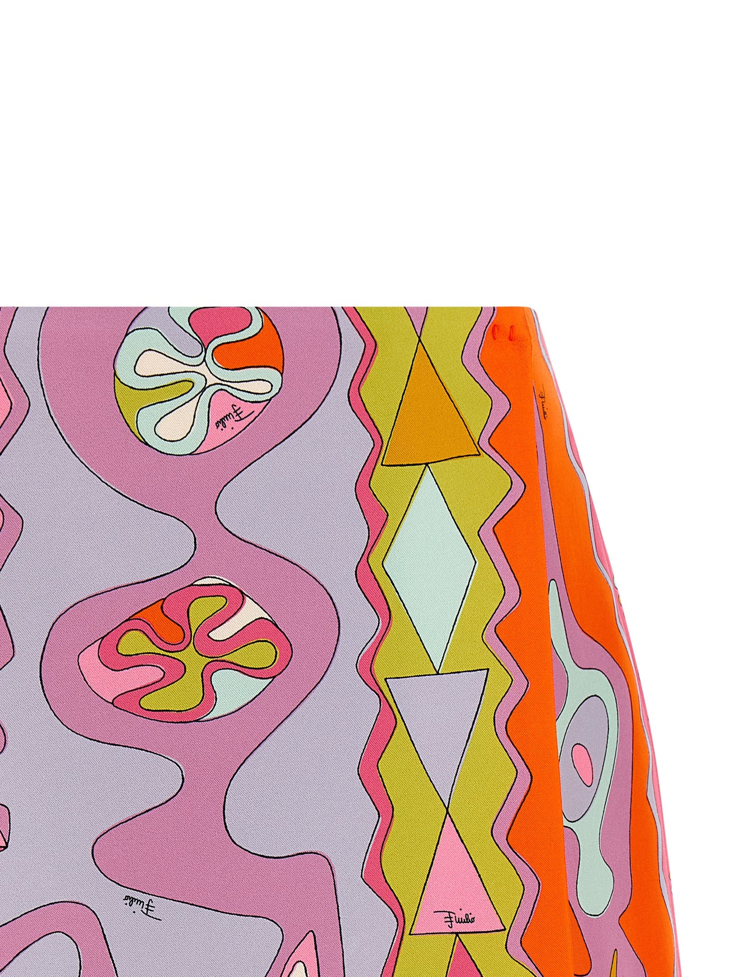 Emilio Pucci Women's Wrap A Line Silk Twill Skirt - Multicolor Signature Print