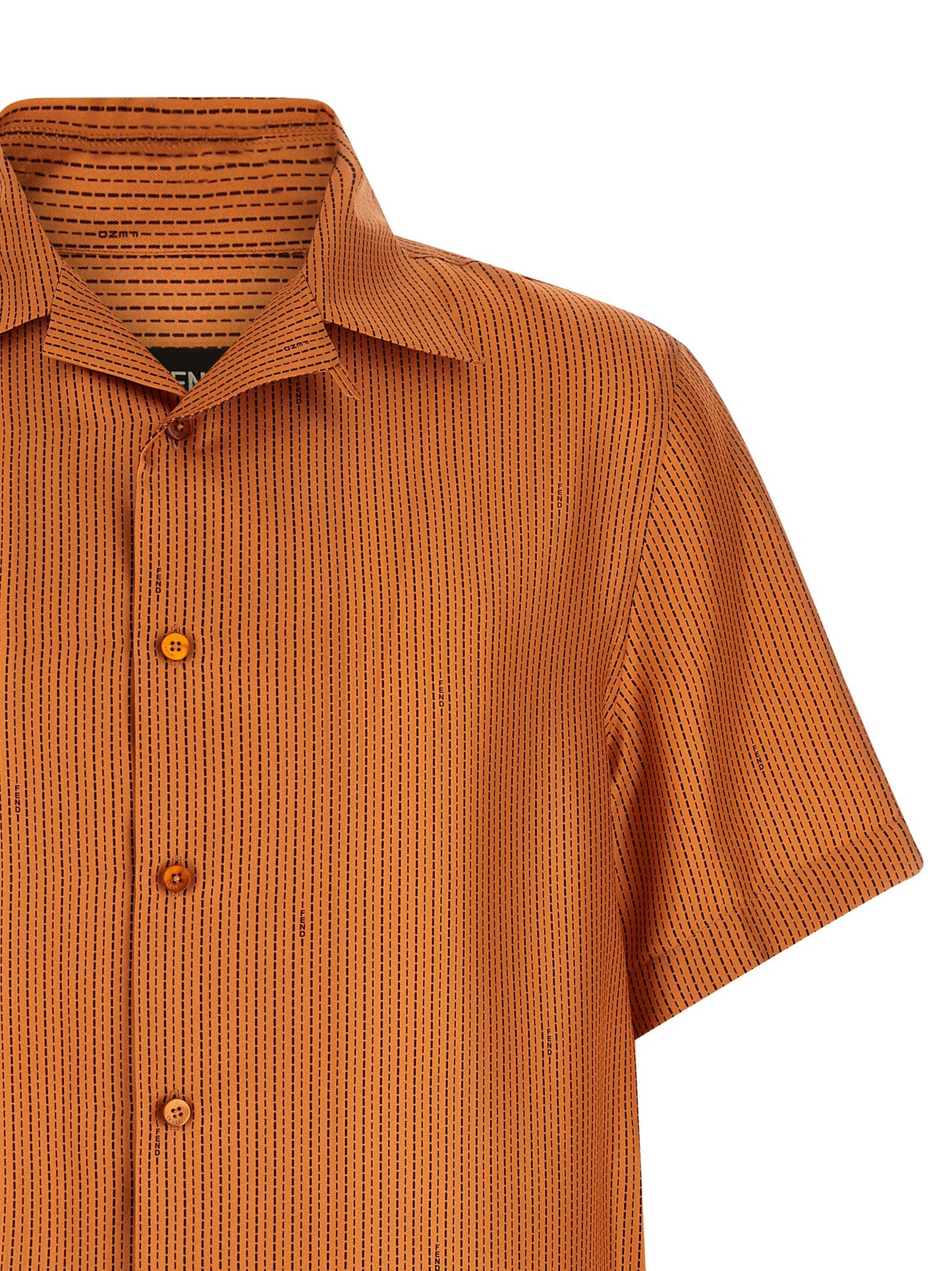 Shirt by Fendi for men in silk orange, pearl & patterned features an polished silhouette, showcasing a sophisticated and detail for a truly polished finish.