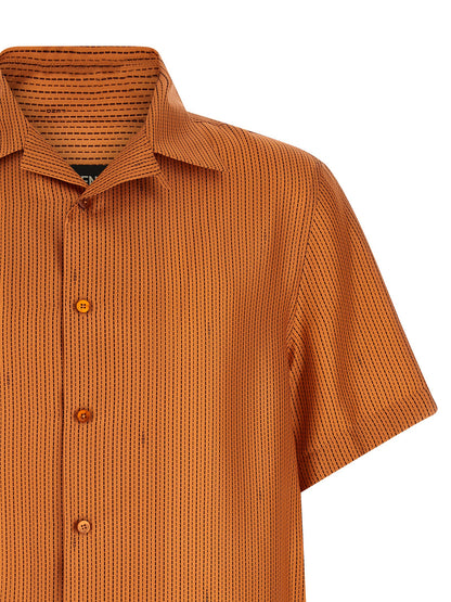 Shirt by Fendi for men in silk orange, pearl & patterned features an polished silhouette, showcasing a sophisticated and detail for a truly polished finish.