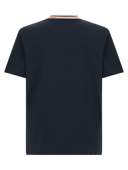 T-Shirt by Fendi for men in cotton dark-blue & striped features a plush silhouette, showcasing a sophisticated and for a truly plush finish.