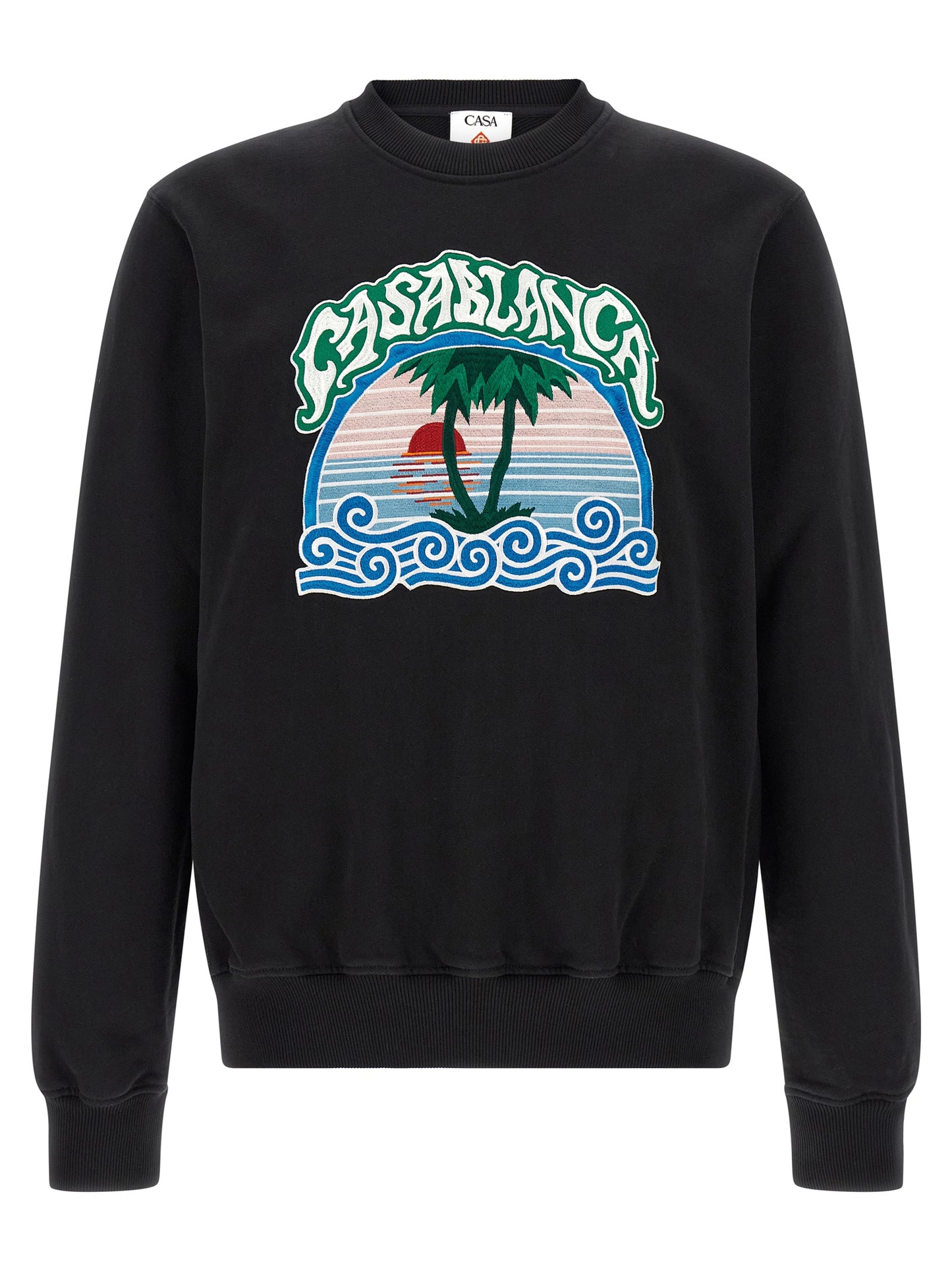 Sweatshirt by Casablanca for men in organic cotton black features an enviable silhouette, showcasing a premium and refined for a truly enviable finish.