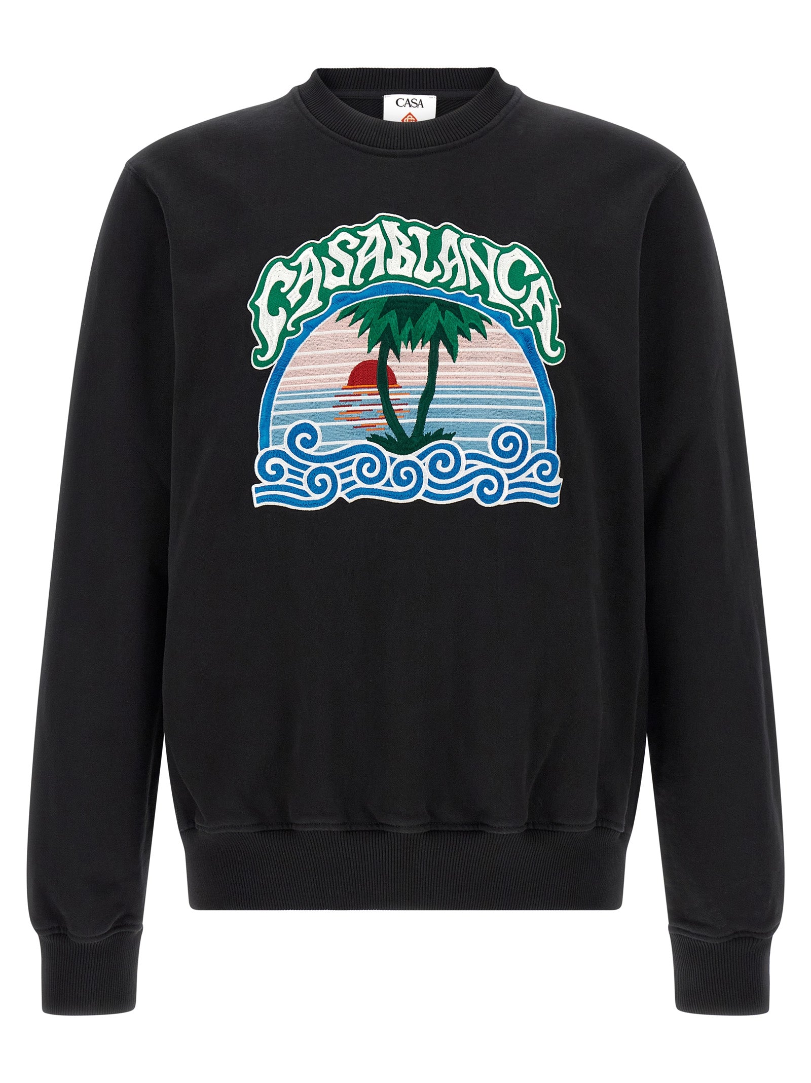 Sweatshirt by Casablanca for men in organic cotton black features an enviable silhouette, showcasing a premium and refined for a truly enviable finish.