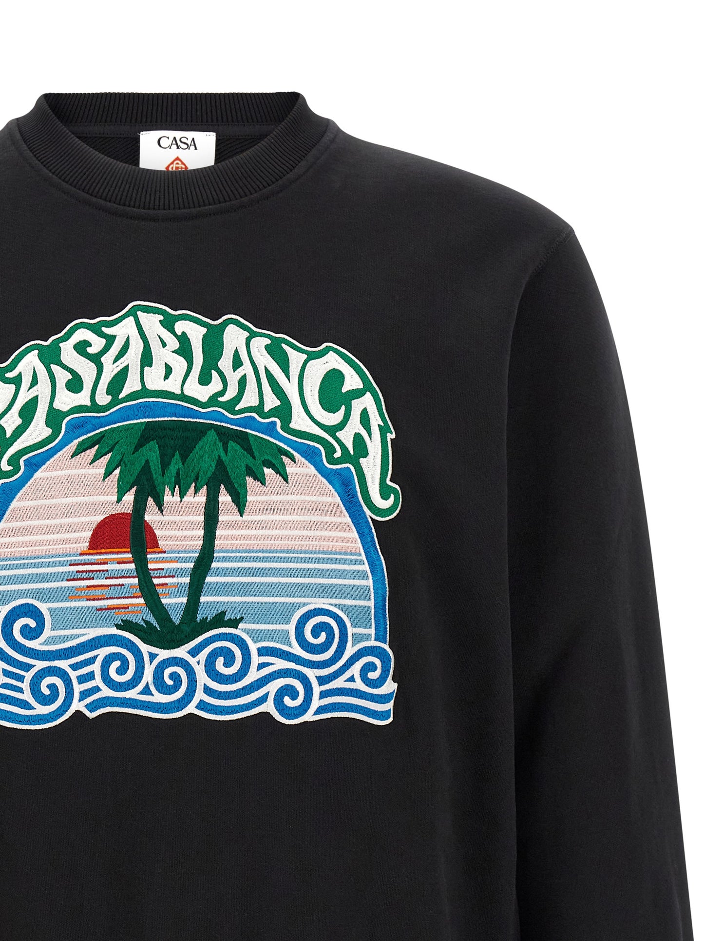 Sweatshirt by Casablanca for men in organic cotton black features an magnificent silhouette, showcasing a sophisticated and detail for a truly magnificent finish.