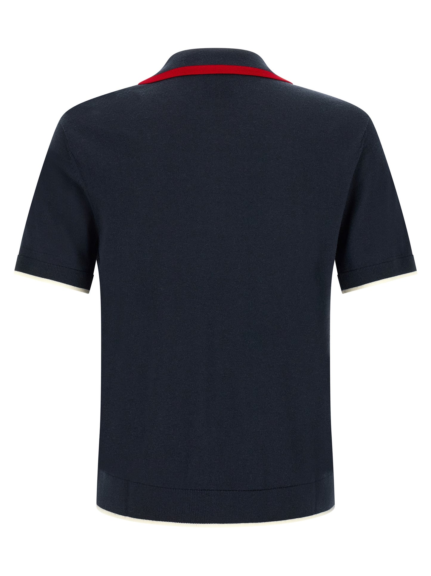 Polo Shirt by Casablanca for men in merino wool gold, green, navy, red, white & signature presents a crisp silhouette, artfully detailed with a crisp and crisp .