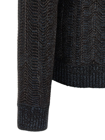Cardigan by Missoni for men in polyester viscose wool blue features an crisp silhouette, showcasing a sophisticated and detail for a truly crisp finish.