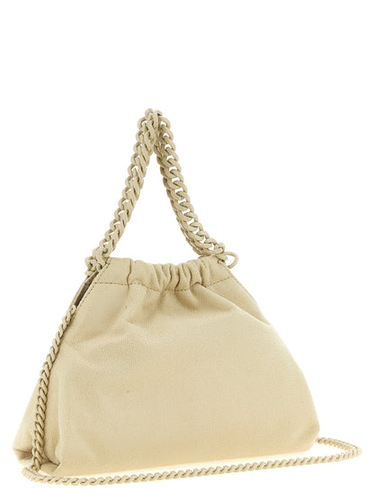 Mini Shoulder Drawstring Bag by Stella McCartney for women in polyester suede leather beige & jacquard features a distinguished silhouette, showcasing a secure drawstring & magnetic and distinguished with versatile shoulder-strap for a distinguished finish.