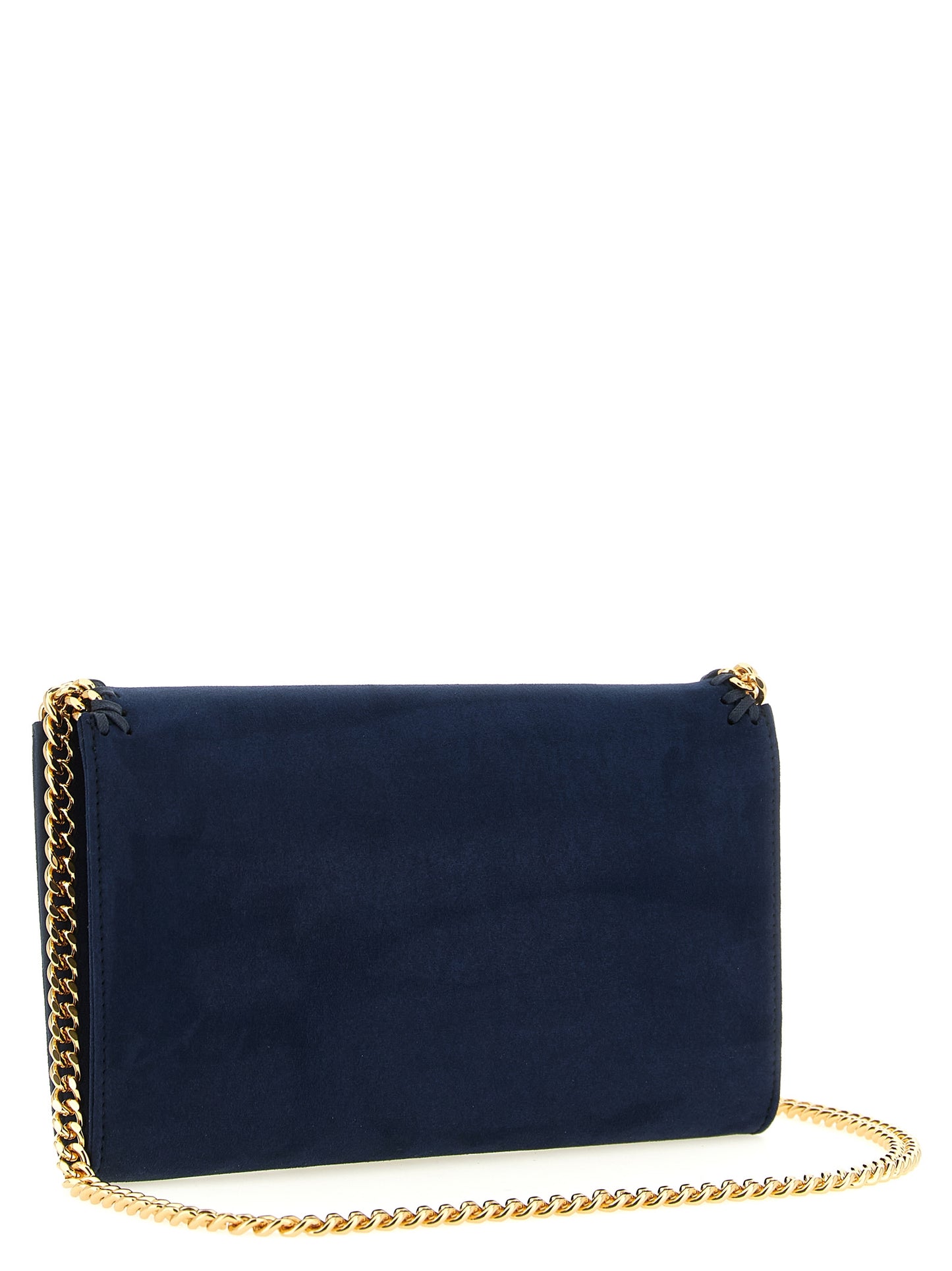 Mini Crossbody Flap Handbag by Stella McCartney for women in polyamide suede leather gold, navy & patterned features an versatile silhouette, showcasing a secure flap & magnetic and versatile with versatile crossbody-strap & shoulder-strap for a versatile finish.