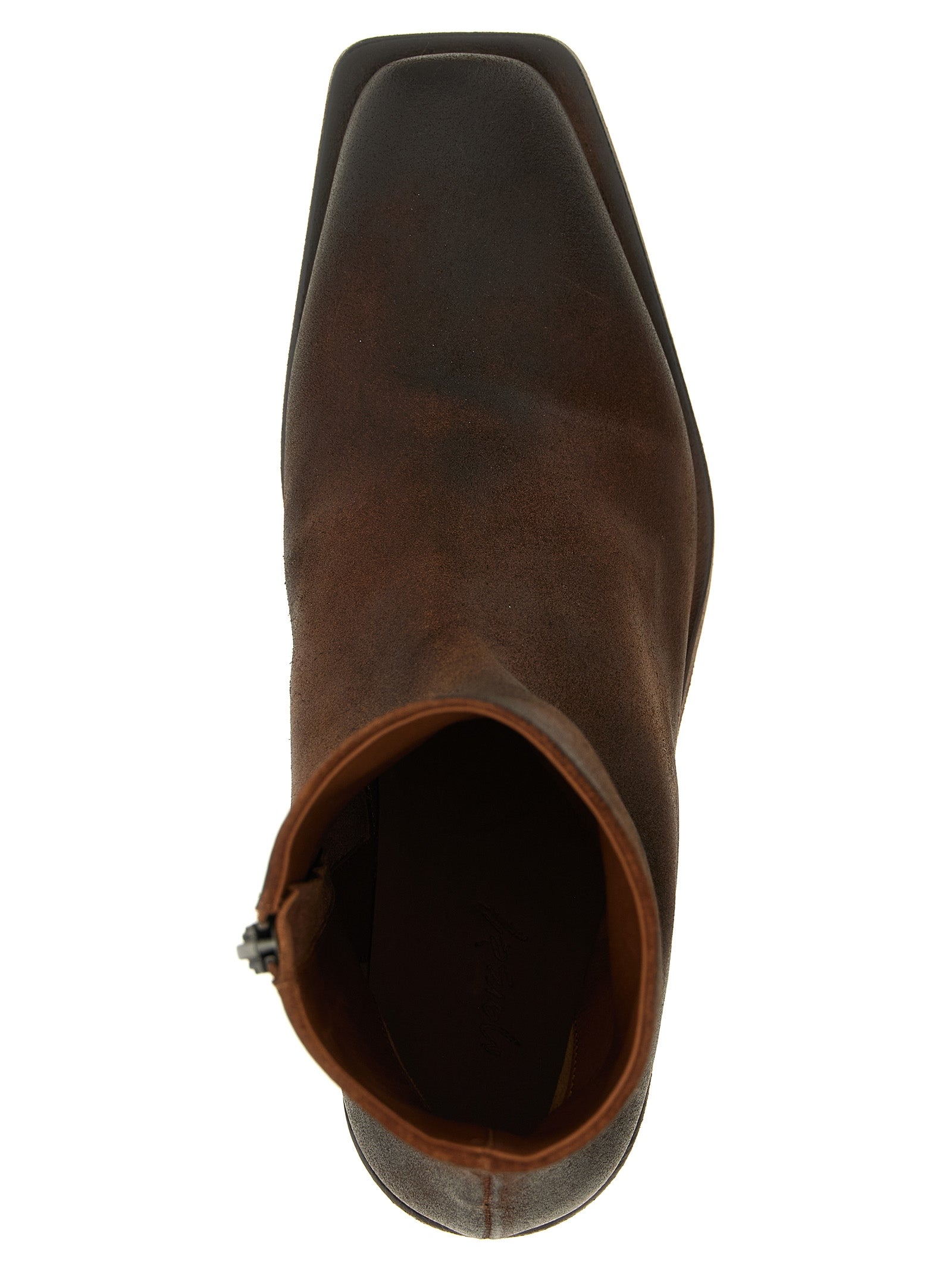 Ankle Cowboy Boots by Marsell for men in calfskin leather & wood brown features an effortless chic silhouette from the Men's Calfskin Leather & Wood Ankle Cowboy Boots collection, showcasing a effortless chic and refined square toe style for an effortless chic look.