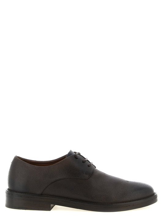 Derby Shoes by Marsell for men in calfskin leather gradient & brown features an dynamic silhouette from the Men's Calfskin Leather Derby Shoes collection, defined by a dynamic round toe style and for a dynamic look.