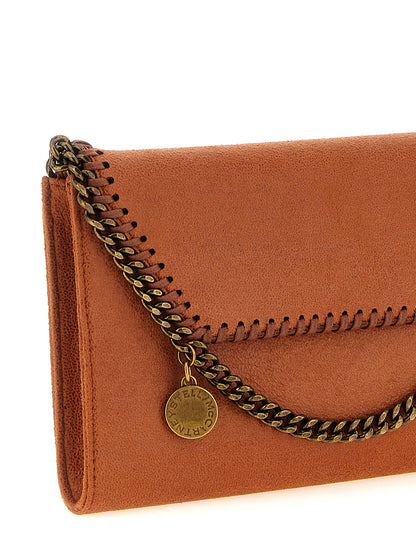 Small 2-in-1 Shoulder & Crossbody Evening Handbag by Stella McCartney for women in polyester leather gold, orange, patterned & jacquard features a transformative sophistication silhouette, showcasing a secure flap & magnetic, ample , and versatile crossbody-strap & shoulder-strap for a transformative sophistication look.