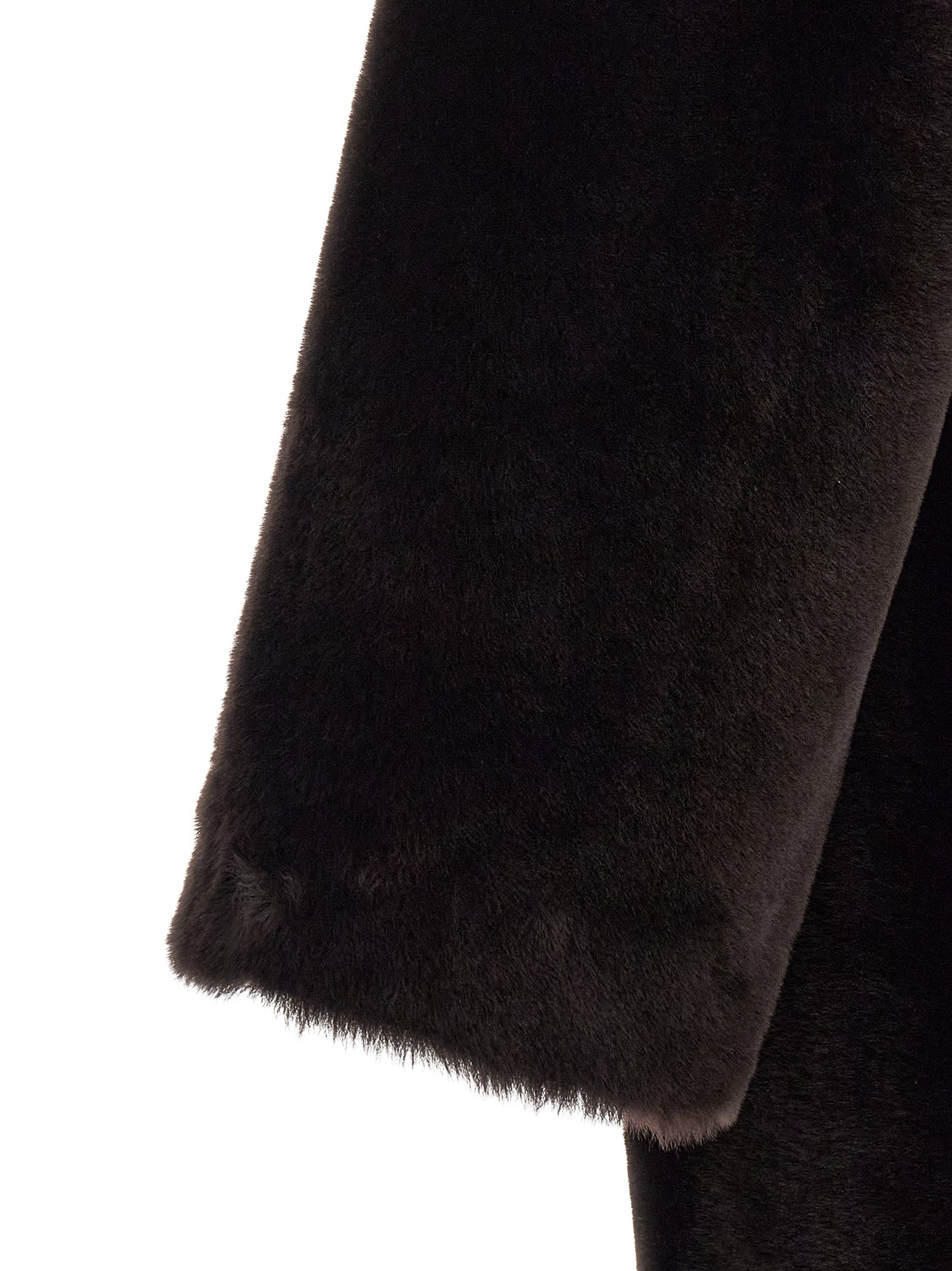 Overcoat by BLANCHA for women in lamb shearling brown features an satoral silhouette, showcasing a sophisticated and satoral pockets for a premium, timeless look.