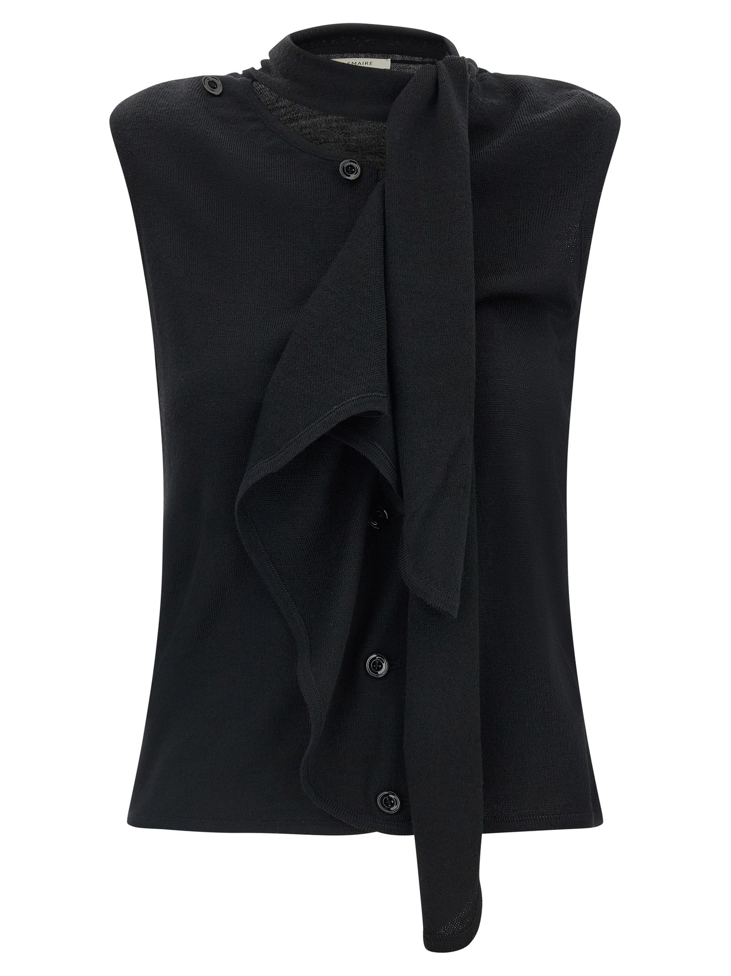 Vest by Lemaire for women in wool black features a stylish silhouette, showcasing distinct and a refined round neckline for a truly stylish finish.