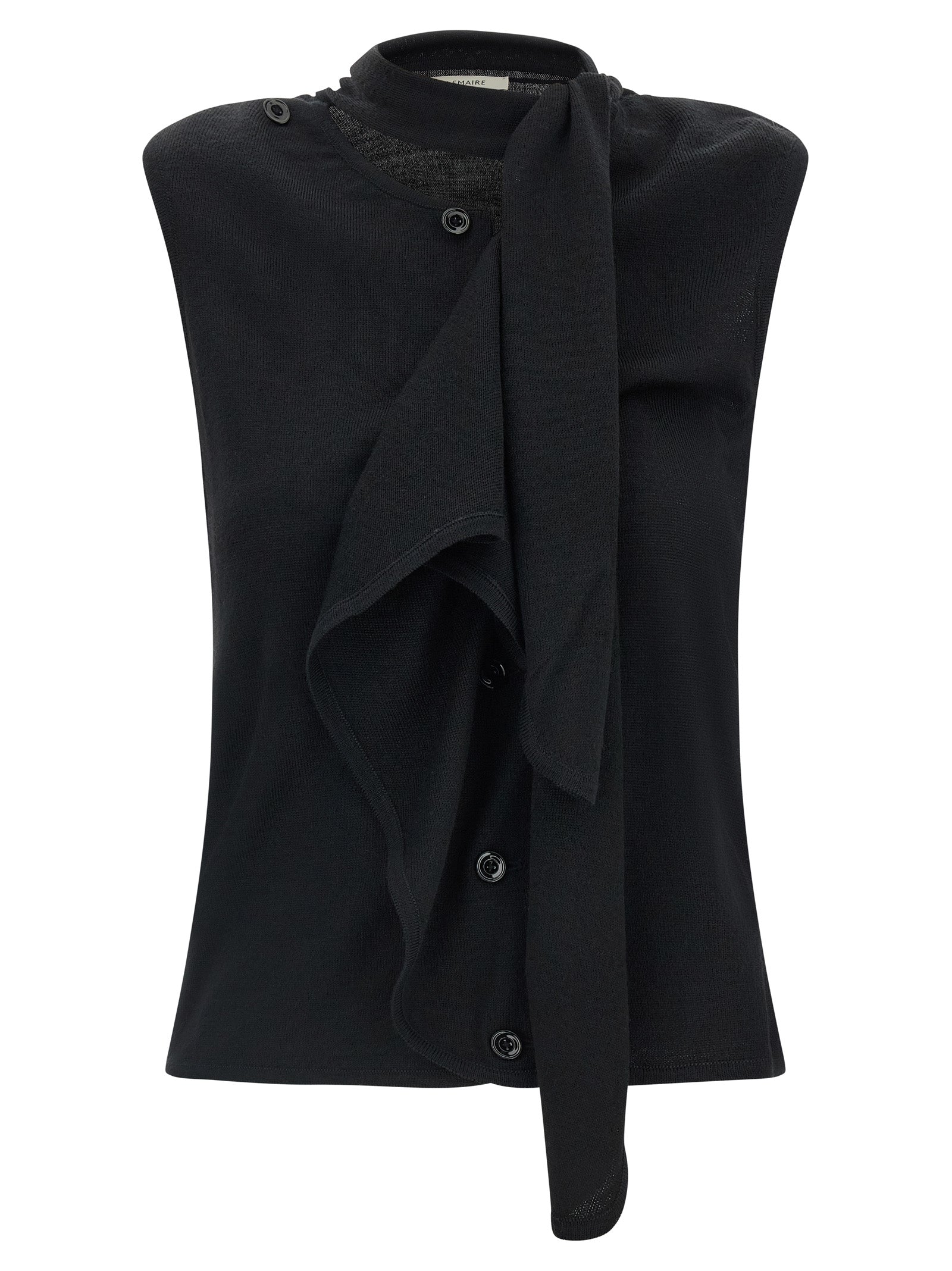 Vest by Lemaire for women in wool black features a stylish silhouette, showcasing distinct and a refined round neckline for a truly stylish finish.