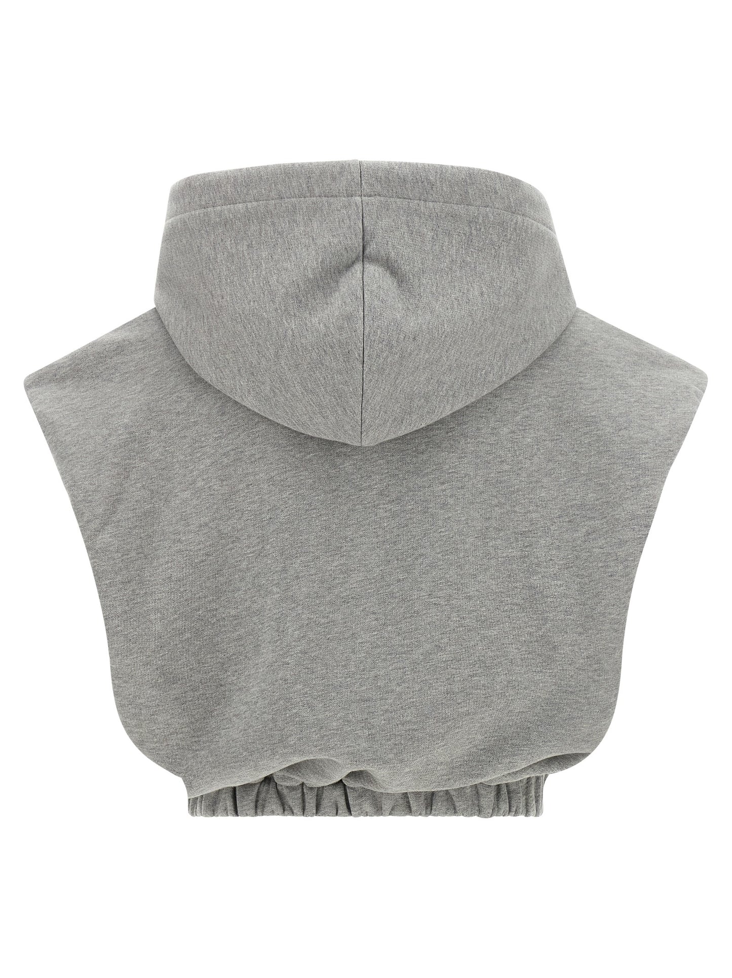 Sweatshirt Hoodie by Fendi for women in leather & cotton gray & gold features a edgy silhouette, detailed with a edgy hooded neckline and for a refined finish.