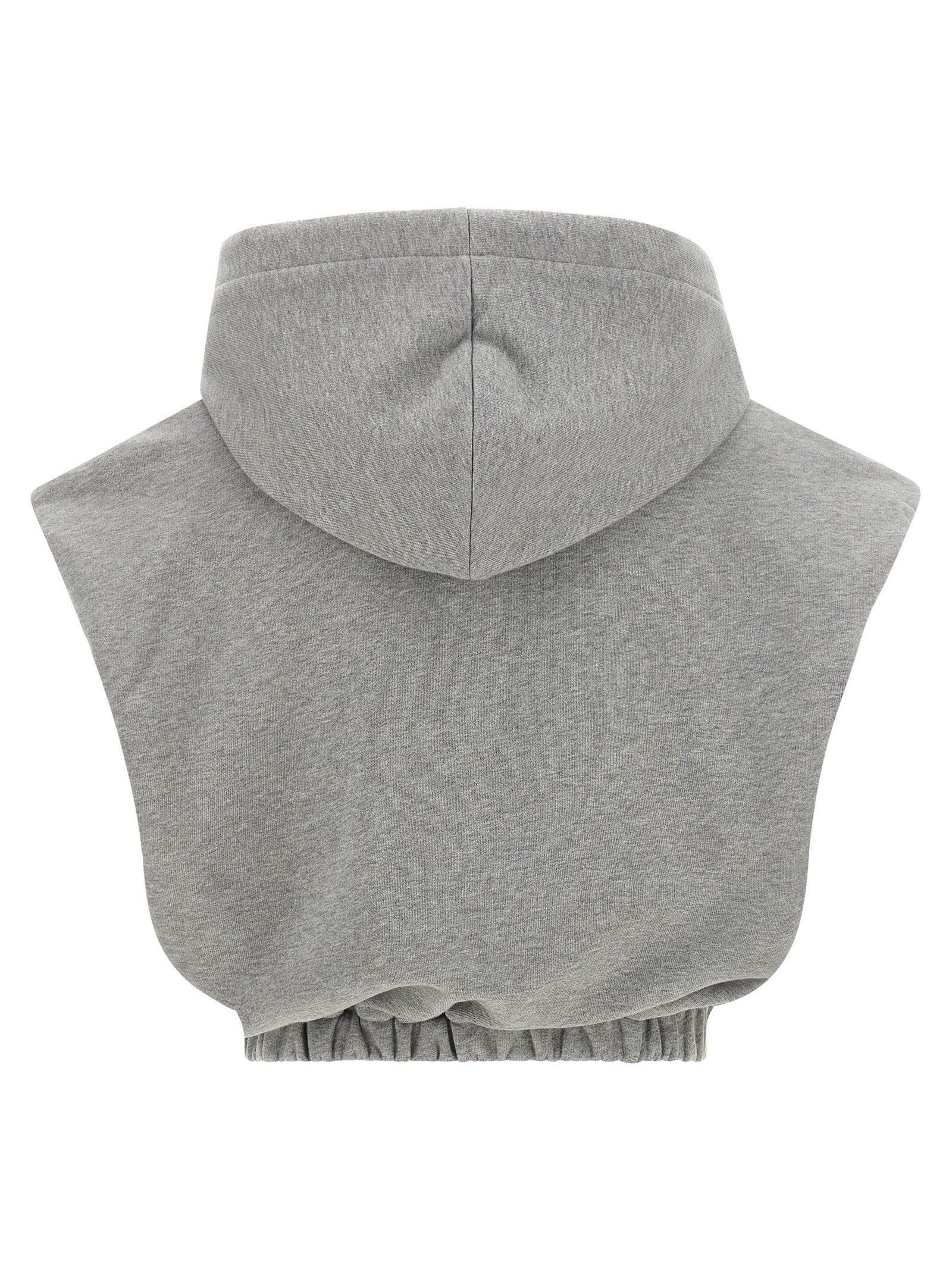 Sweatshirt Hoodie by Fendi for women in leather & cotton gray & gold features a edgy silhouette, detailed with a edgy hooded neckline and for a refined finish.