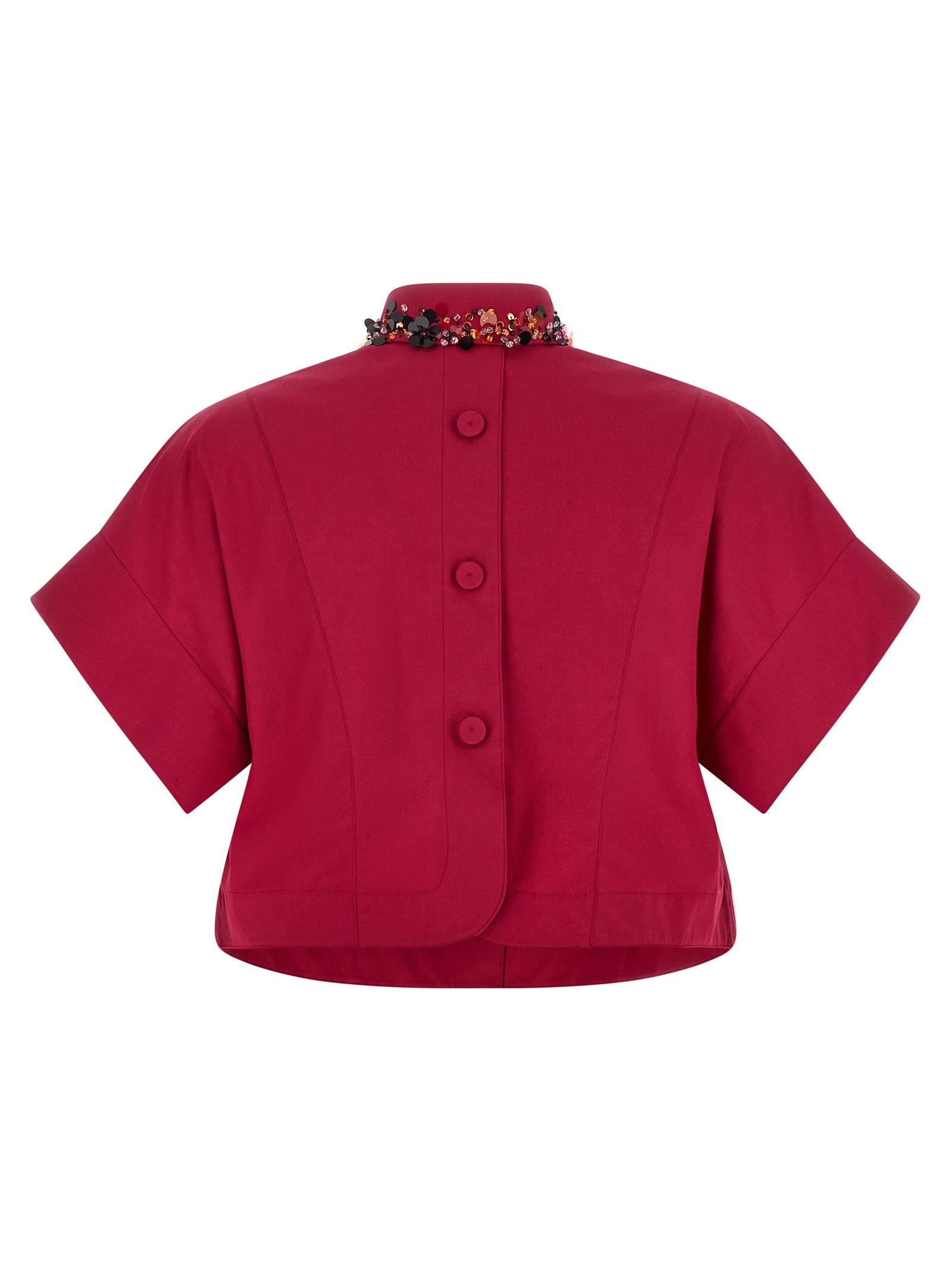 Blouse by Fendi for women in cotton rhinestone & sequins multicolor features an polished silhouette, showcasing a sophisticated and detail for a truly polished finish.