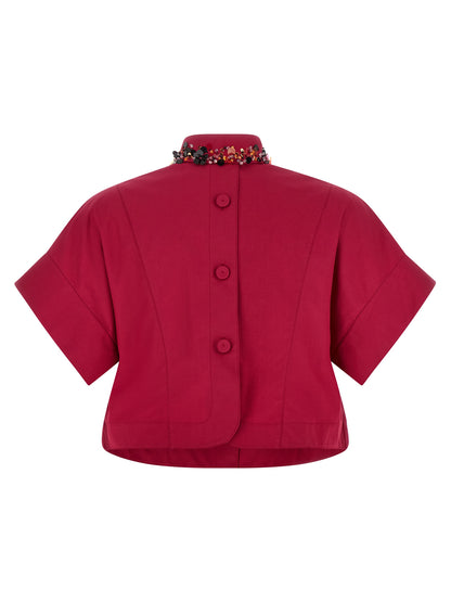 Blouse by Fendi for women in cotton rhinestone & sequins multicolor features an polished silhouette, showcasing a sophisticated and detail for a truly polished finish.