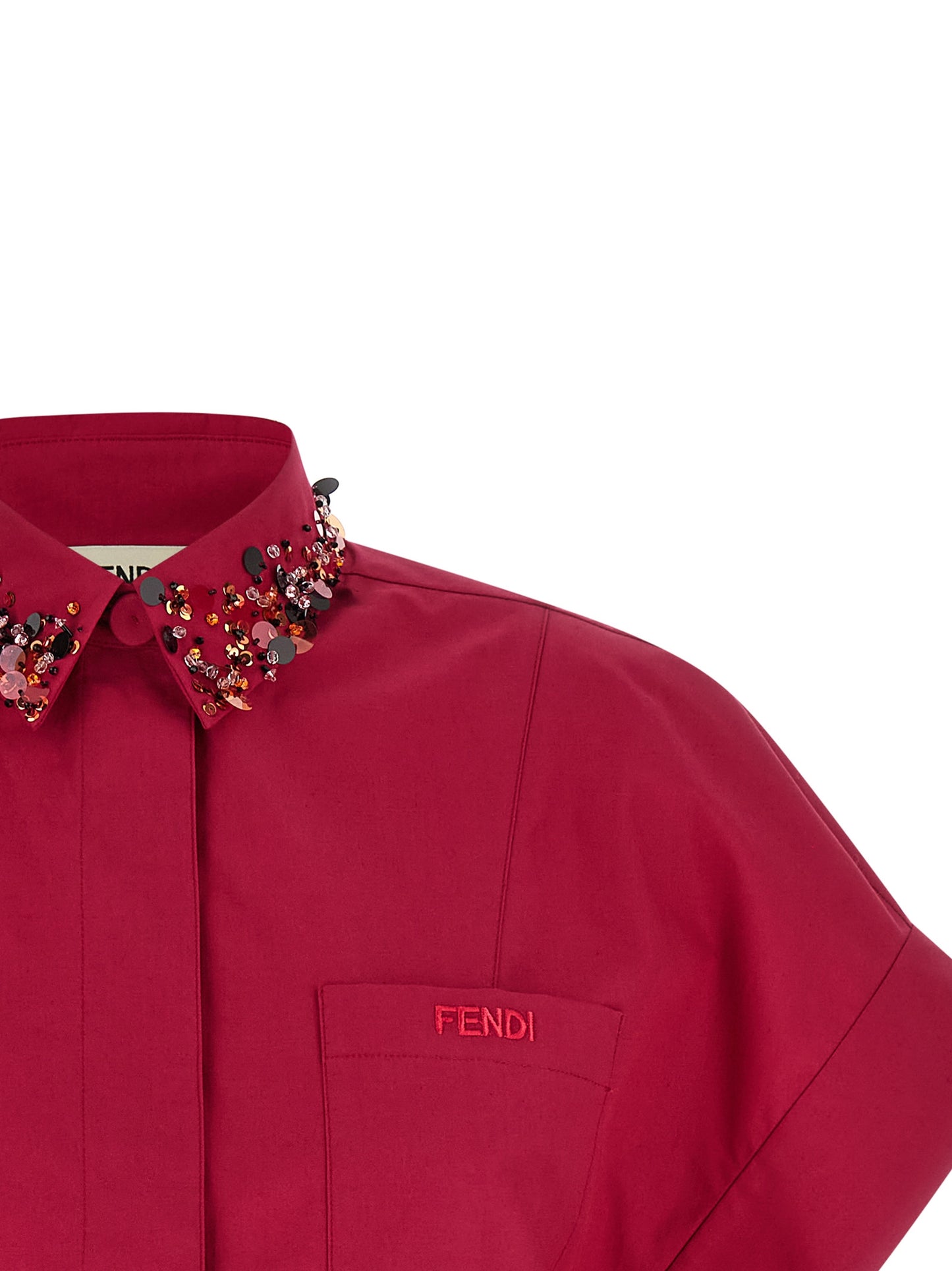 Blouse by Fendi for women in cotton rhinestone & sequins multicolor, featuring a nuanced and nuanced for a sophisticated finish.