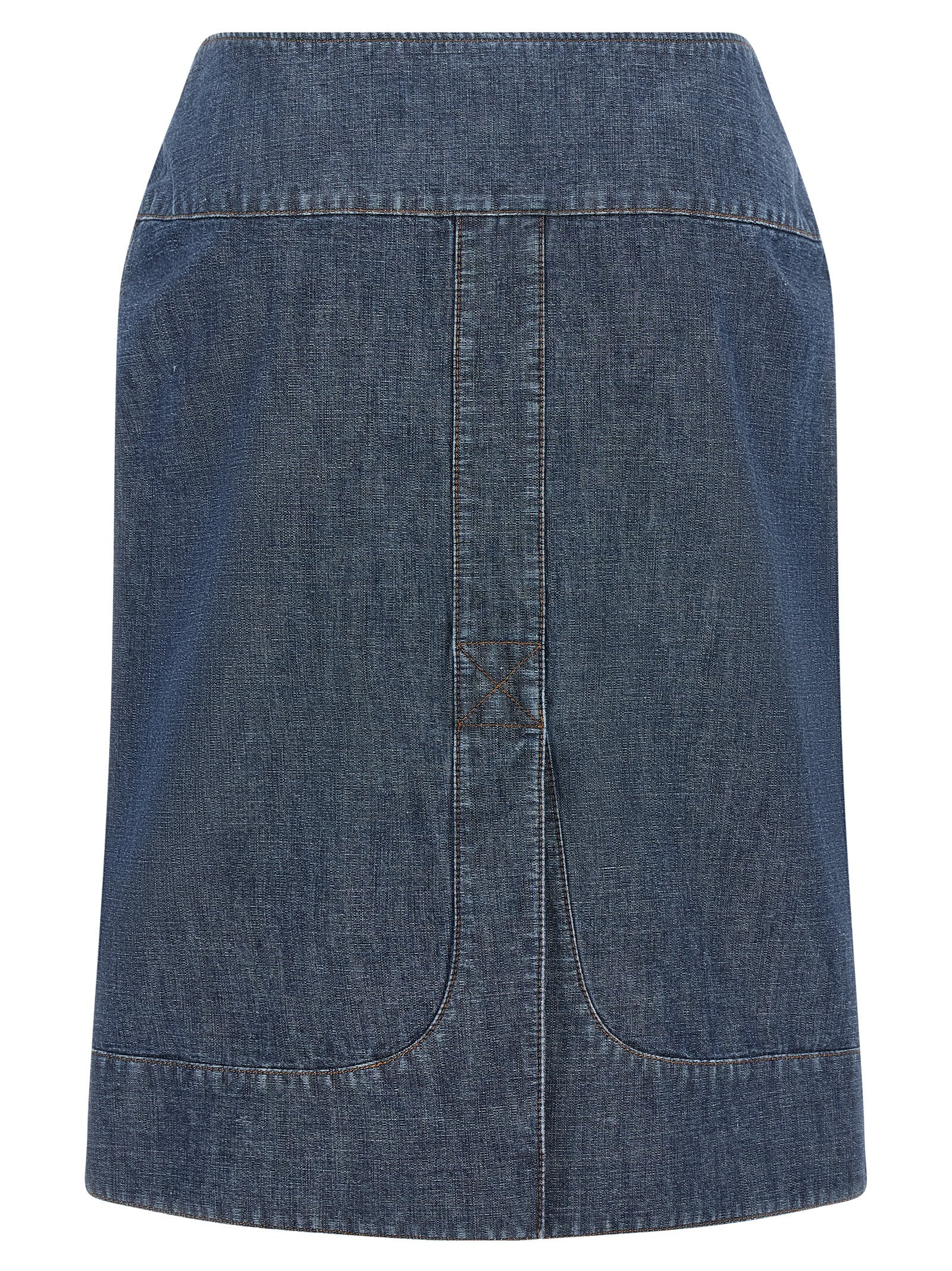 Skirt by Fendi for women in denim cotton gold, navy & signature features a sublime silhouette, showcasing the sublime design of the Women's Denim Straight Cotton Skirt in a sophisticated midi.