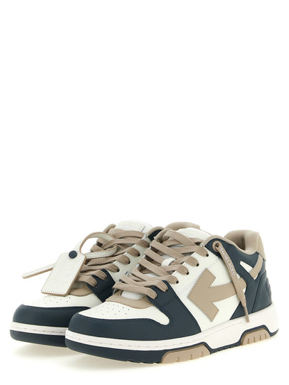 Sneakers by Off-White for men in cowhide leather beige, multicolor, navy, white, patterned & print features an timeless silhouette from the Play Men's Low Top Cowhide Leather Sneakers collection, showcasing a signature low-top style with an timeless finish.